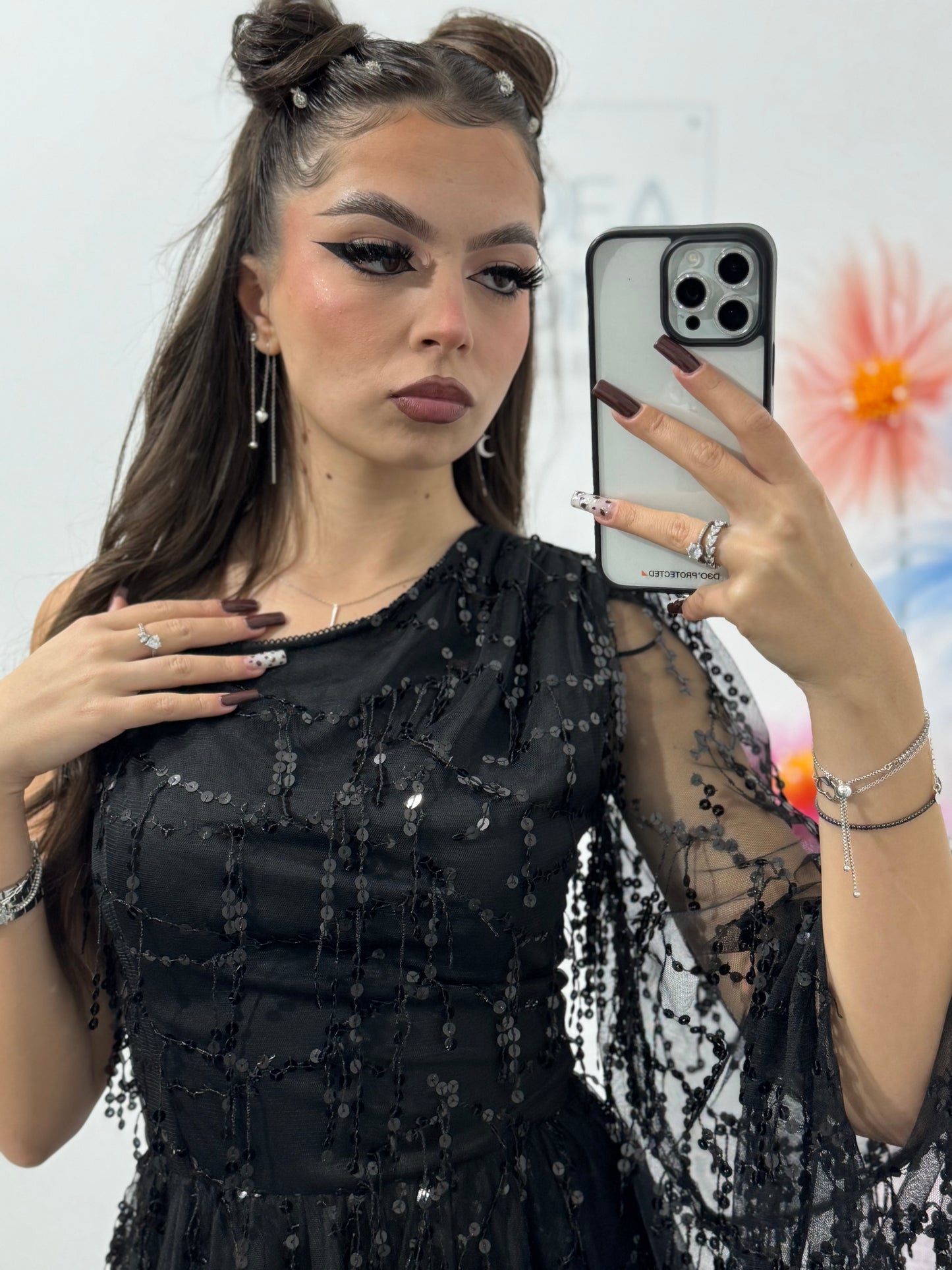 Rochie eleganta cu paiete negre Michelle