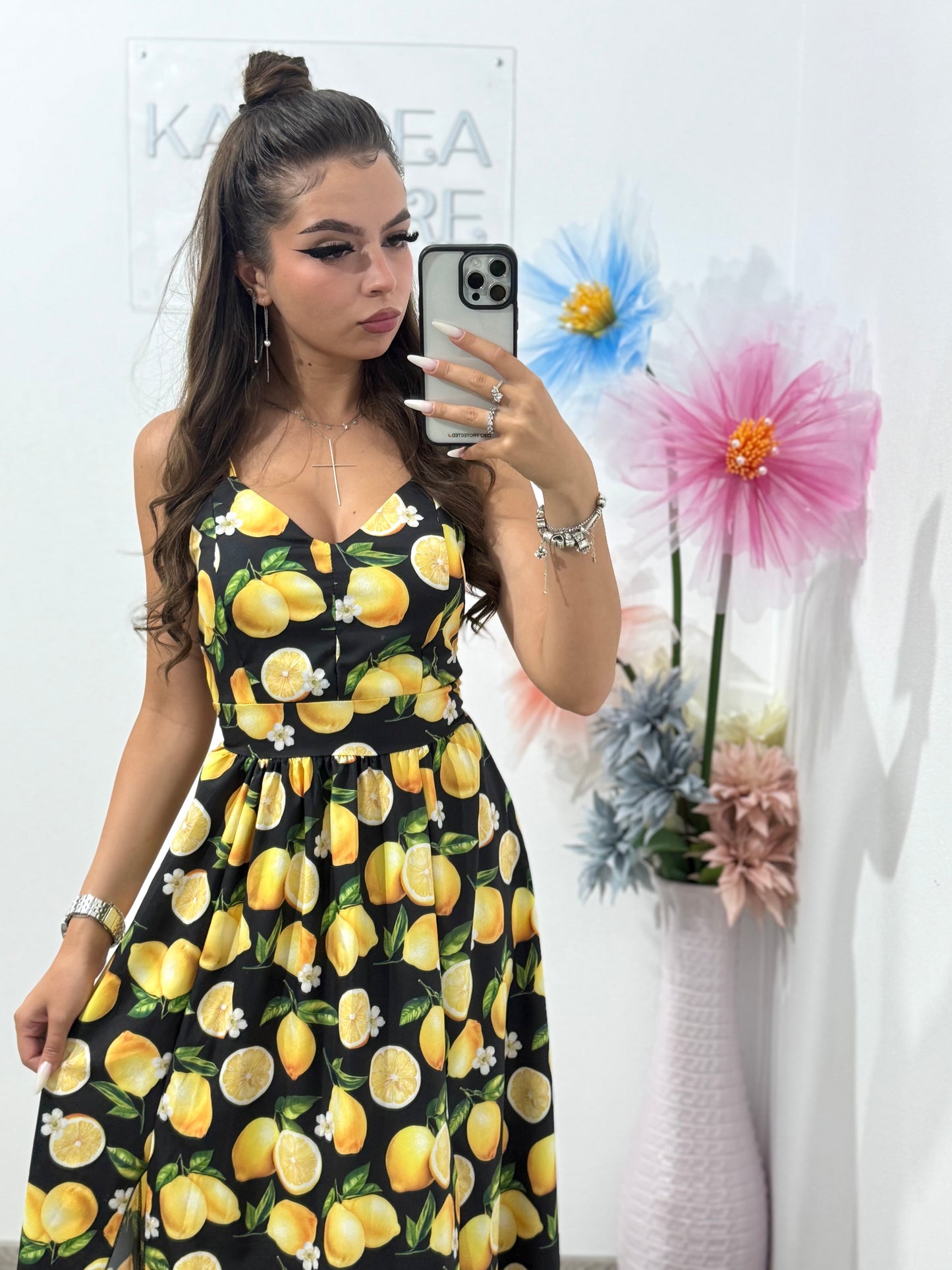 Rochie lungă cu imprimeu Corina