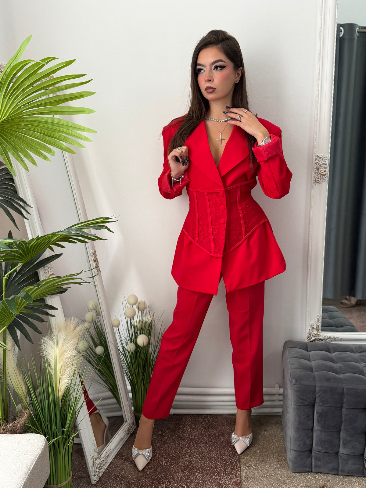Sacou cu corset roșu PRINCESS