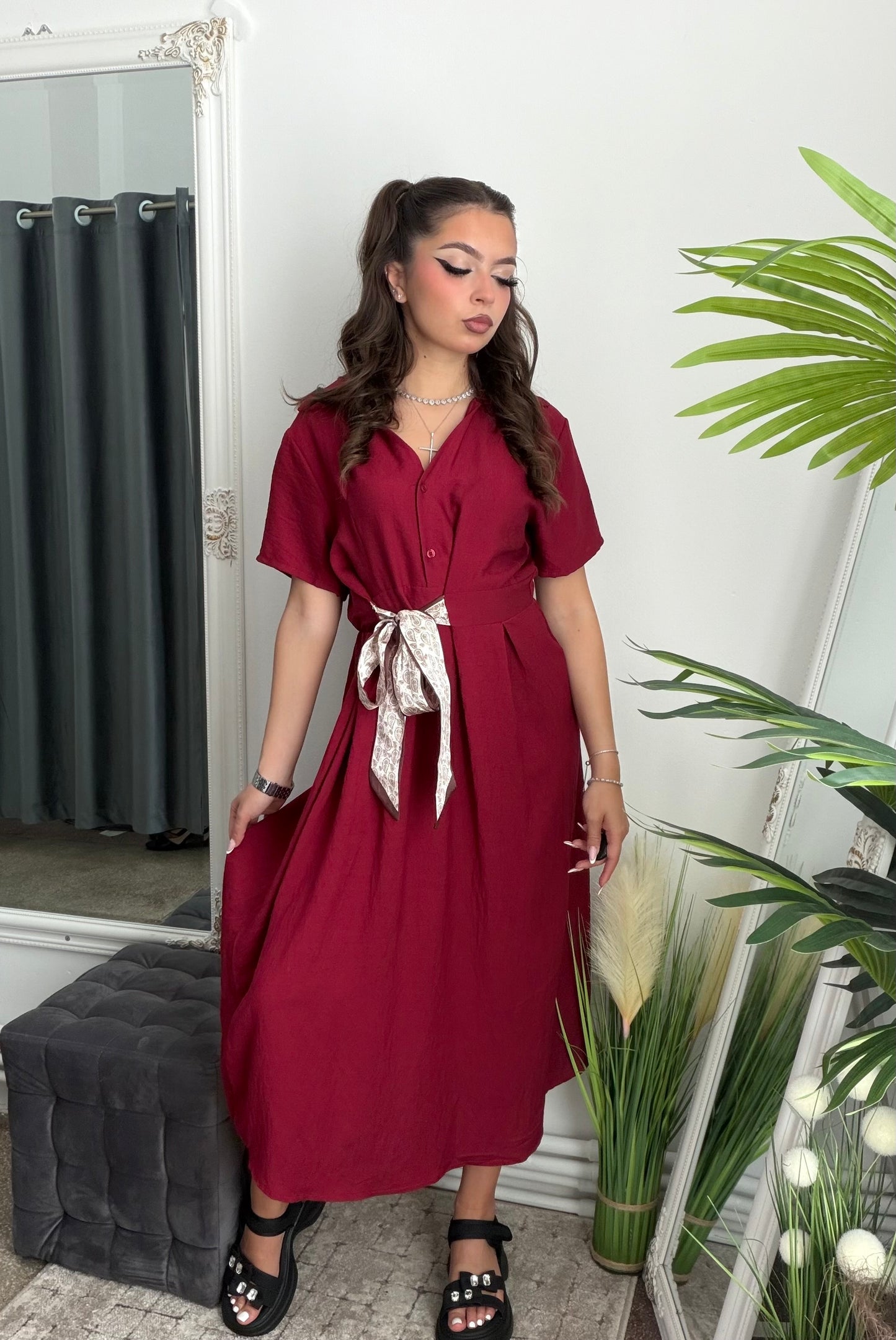 Rochie midi din în TONY grena