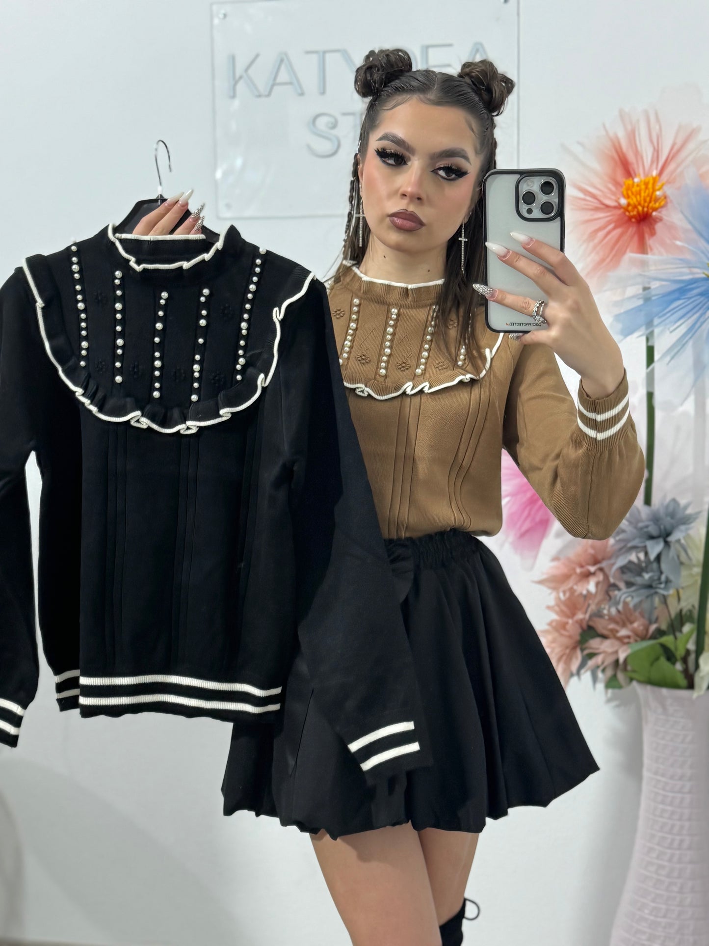 Bluză cu perle PAULA