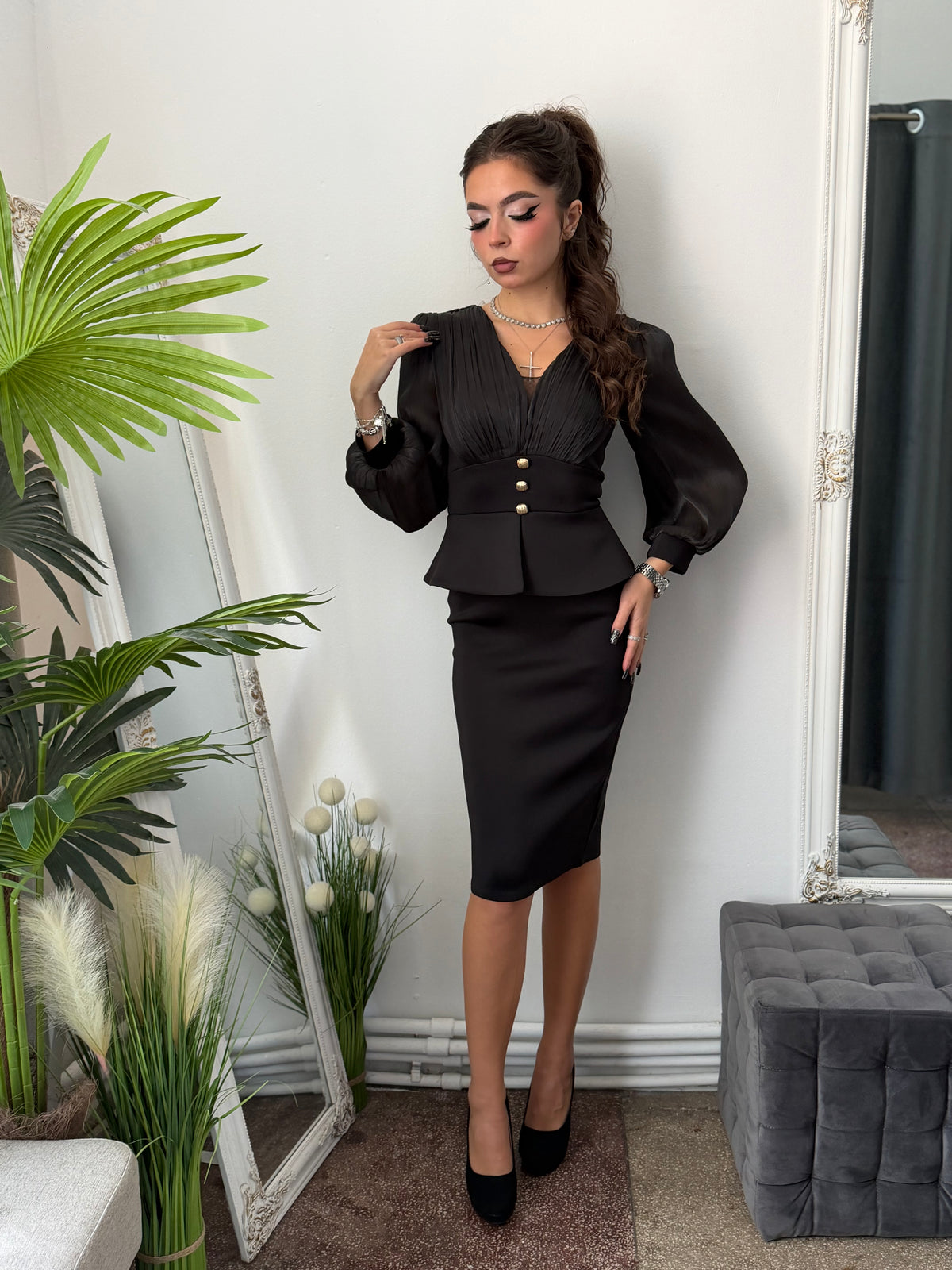 Rochie neagră din neopren MARA