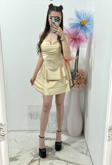 Rochie elegantă beige Zonia