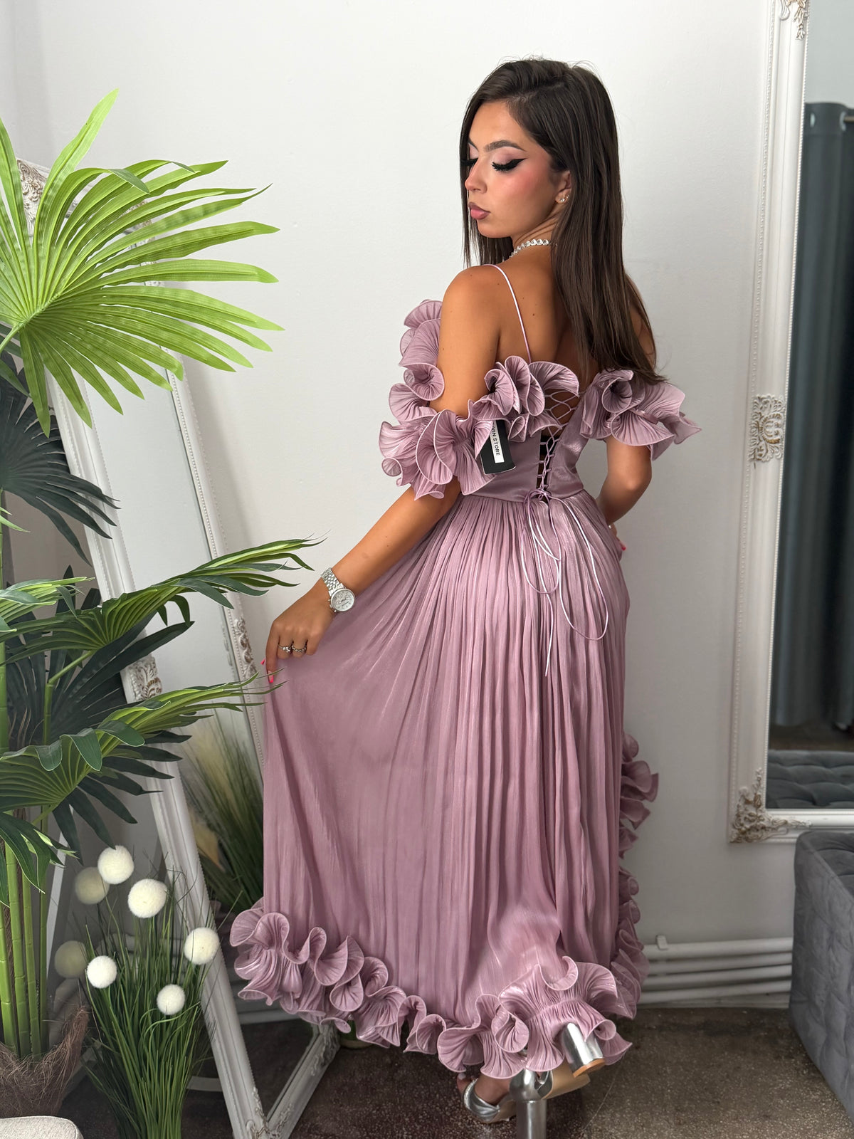 Rochie eleganta lila prafuit Paulinne