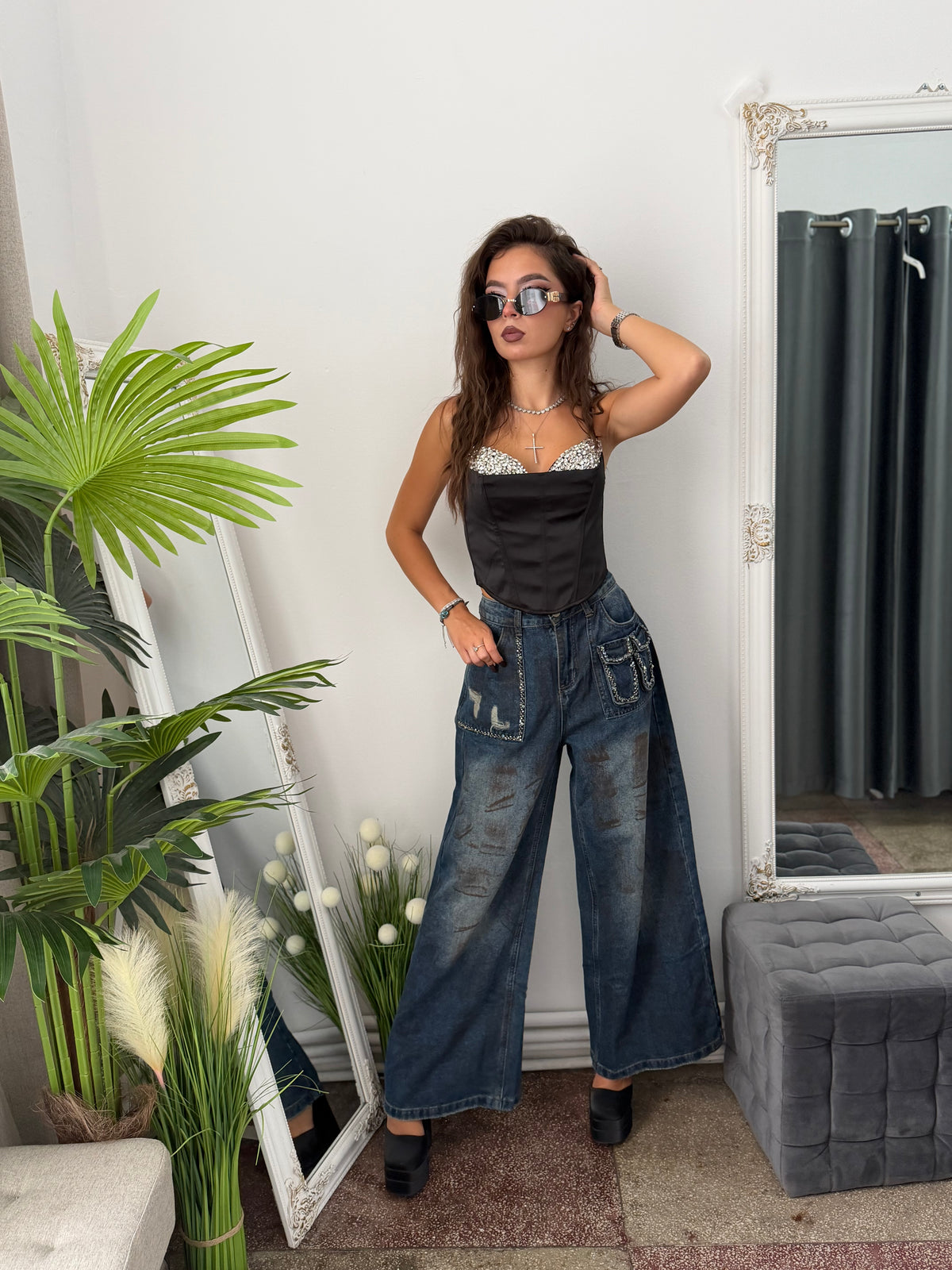 Top tip corset cu cristale luxury