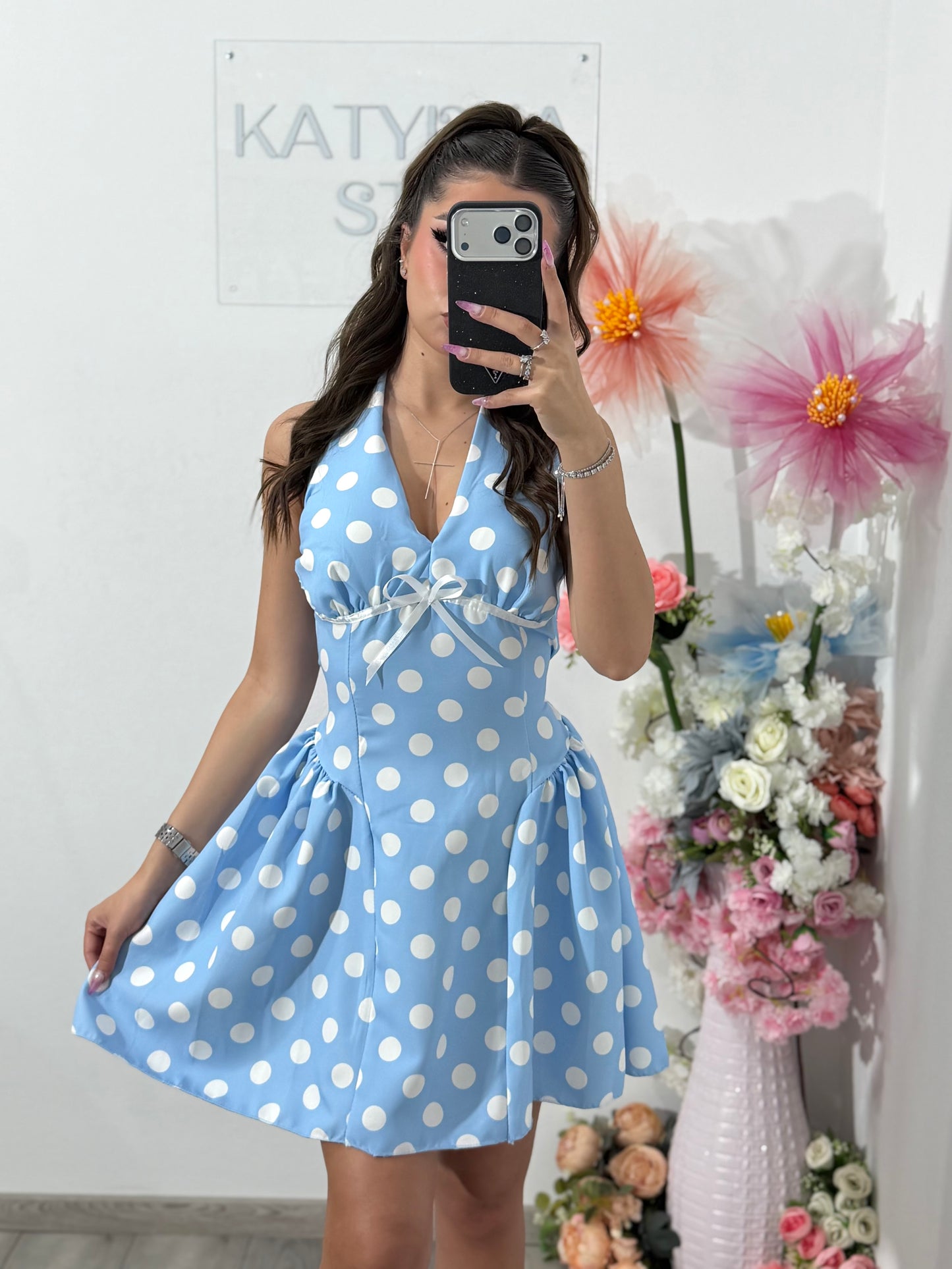 Rochie cu buline blue ELSA