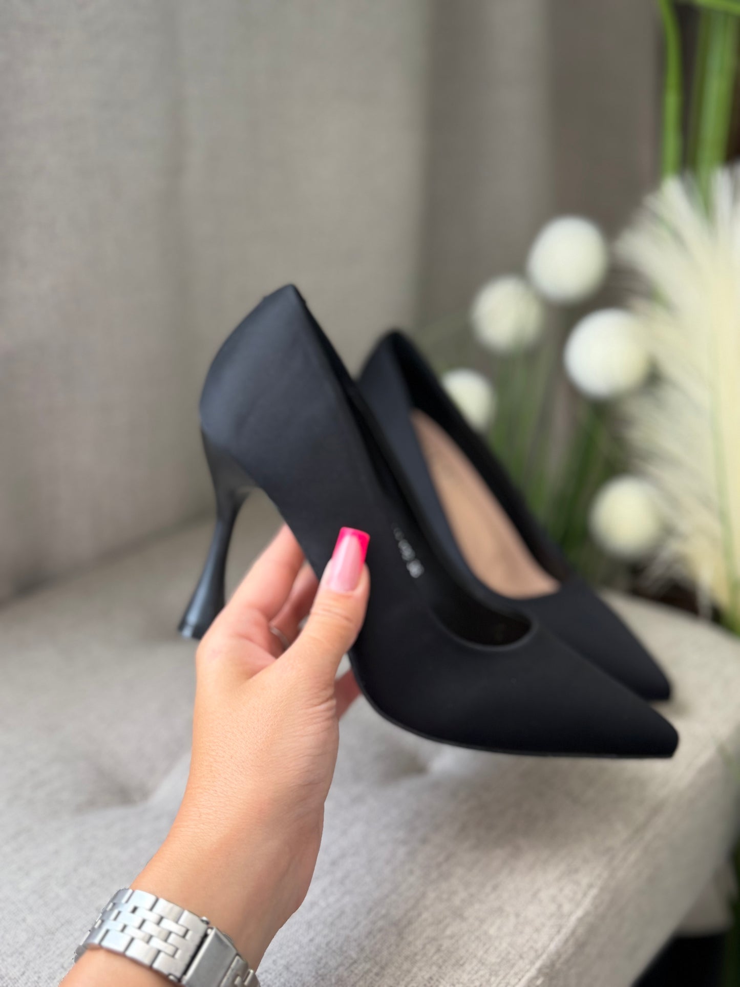 Pantofi stiletto negru mat LUL