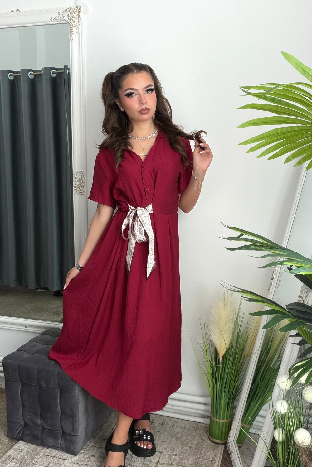 Rochie midi din în TONY grena