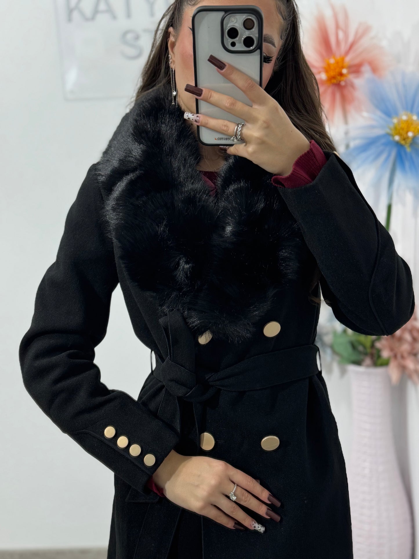 Palton damă negru Helen