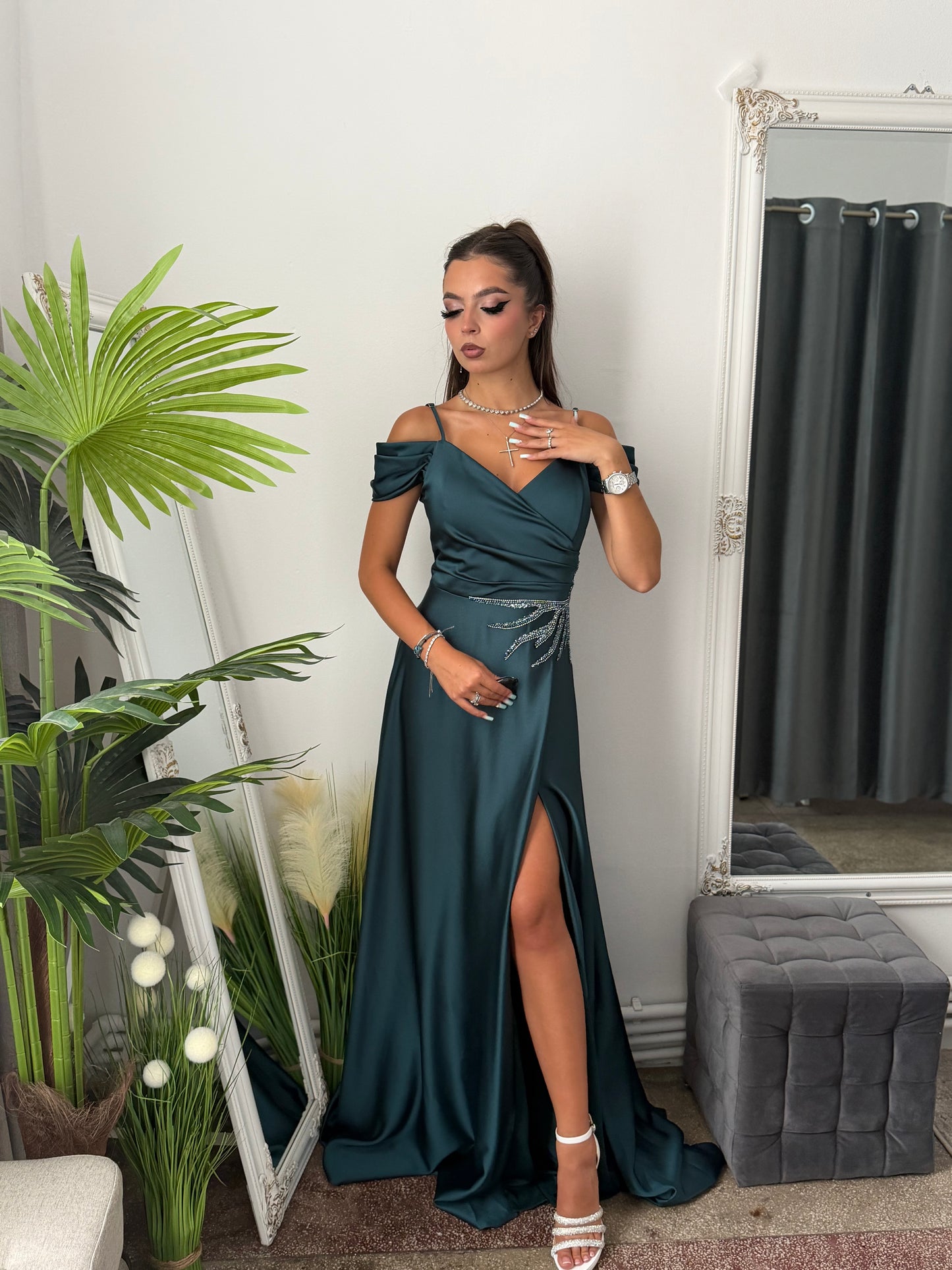 Rochie elegantă turcoaz KARINNA