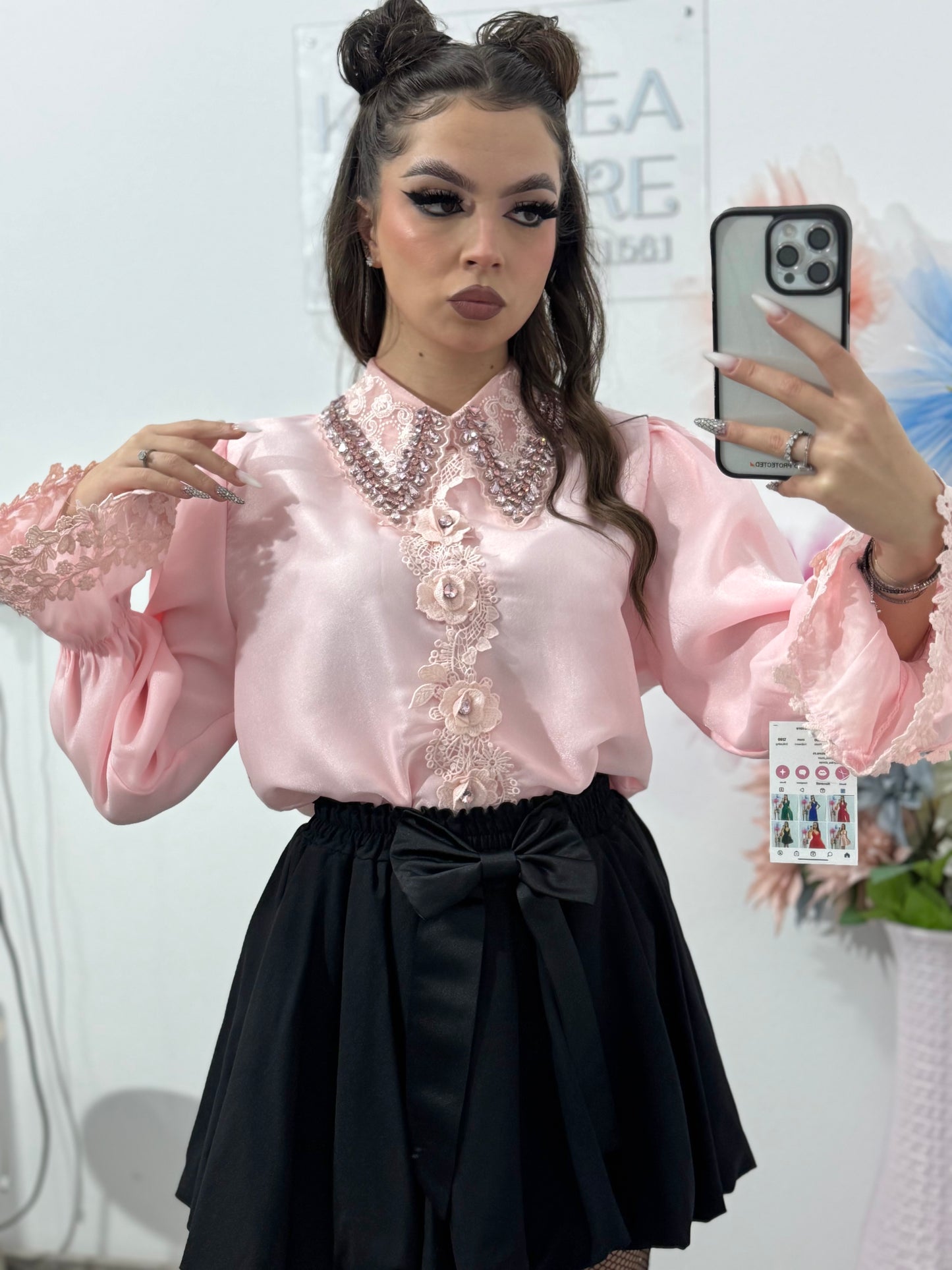 Cămașă deosebită cu guler accesorizat MAYA