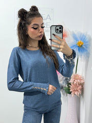 Bluză din tricot cu năsturei SORINA