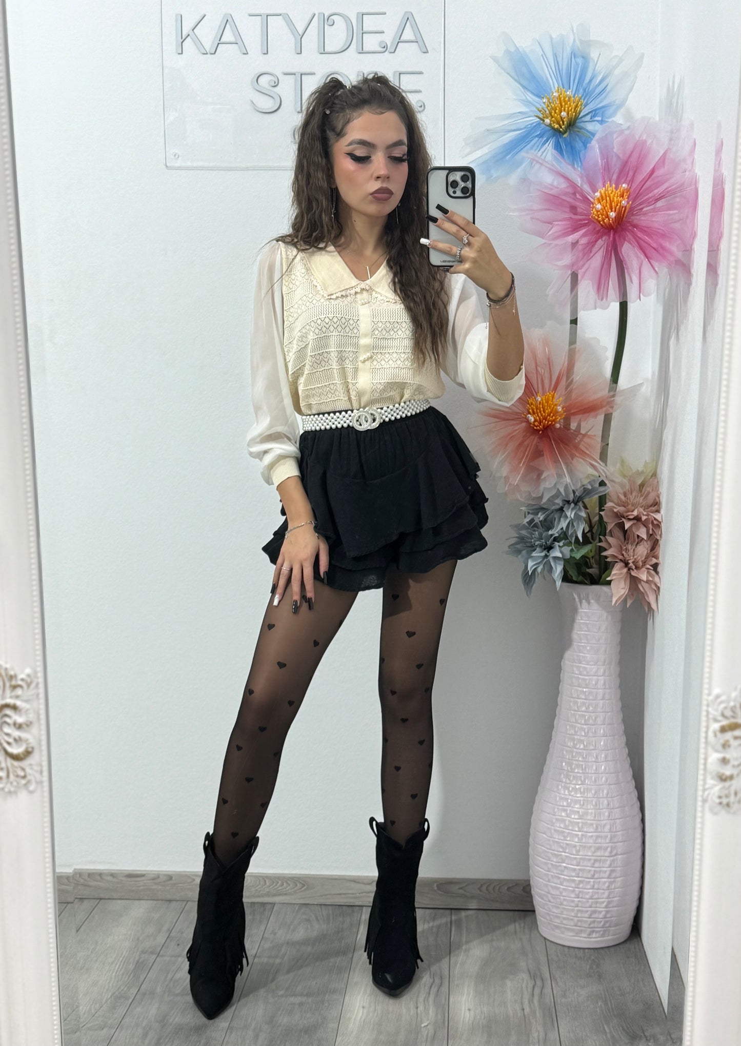 Bluză cu perlute Selena
