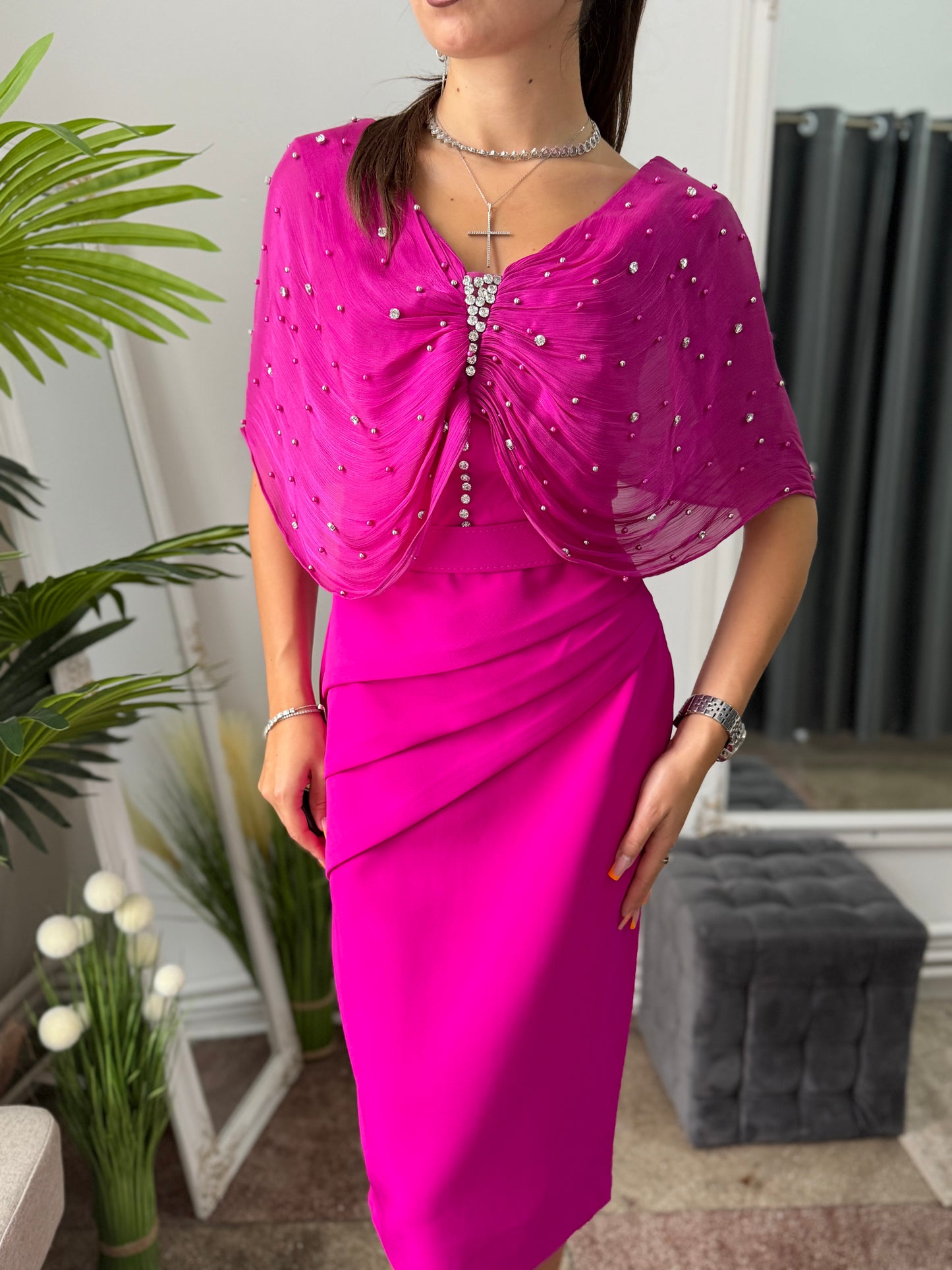 Rochie elegantă fucsia DELIA