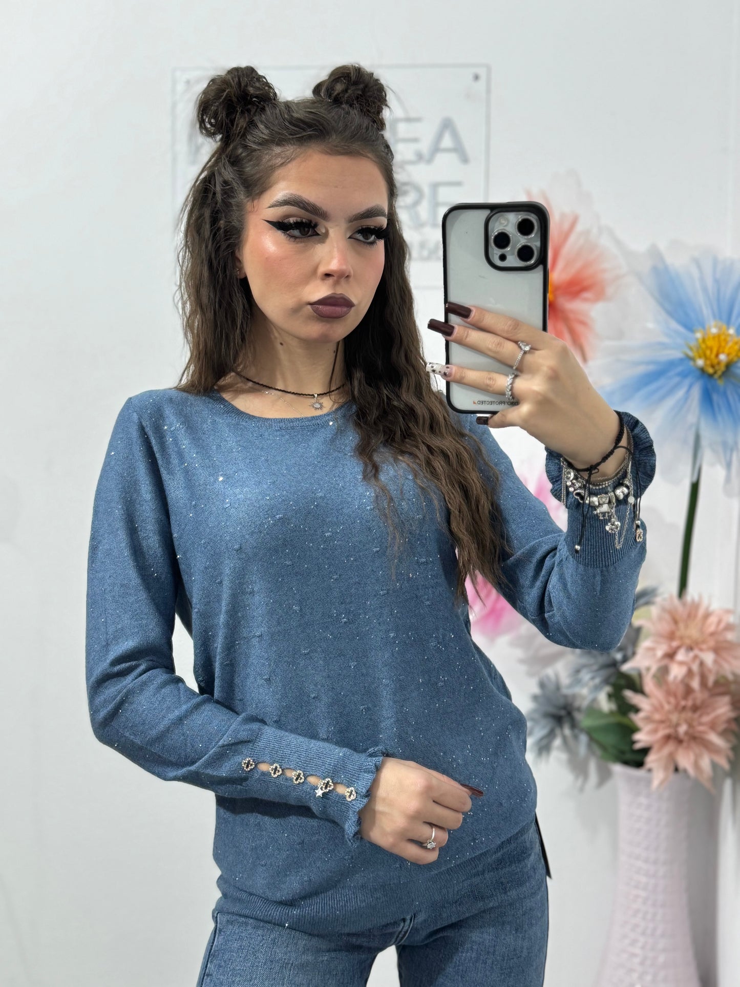 Bluză din tricot cu năsturei SORINA