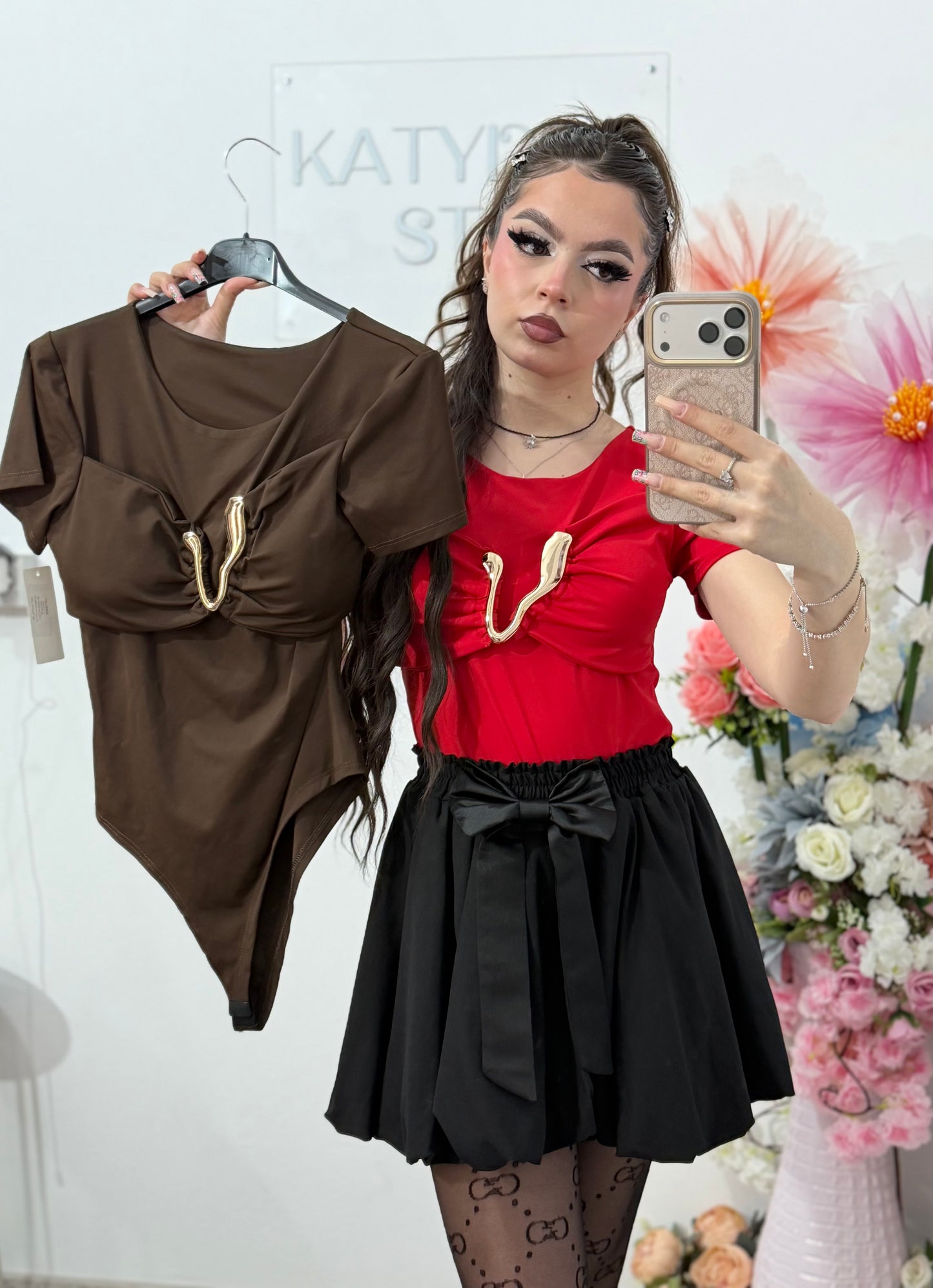 Body elegant cu accesoriu auriu DELIA