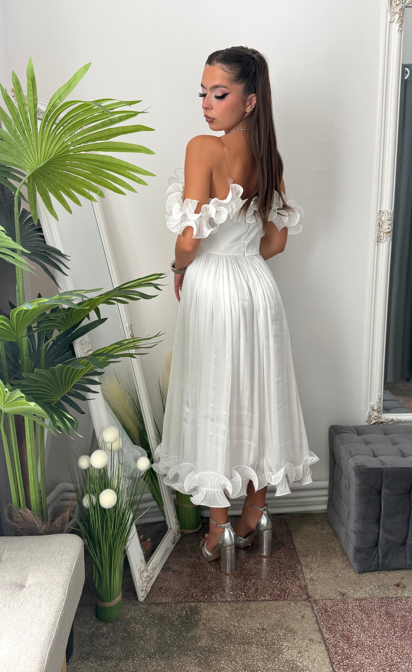 Rochie eleganta alba Paulinne