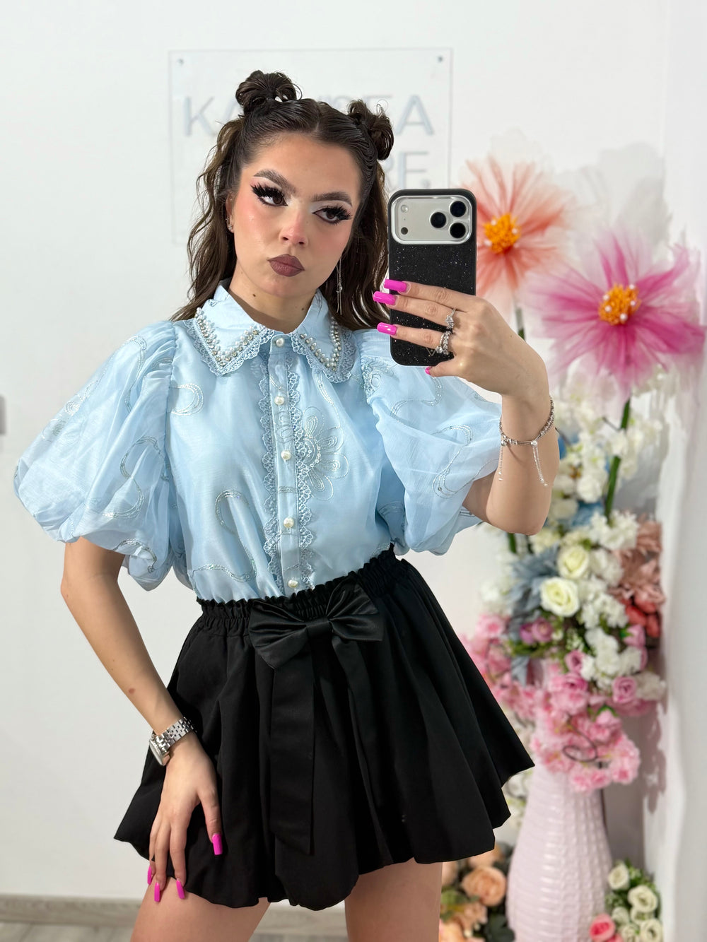 Cămașă elegantă RAMONA bleu