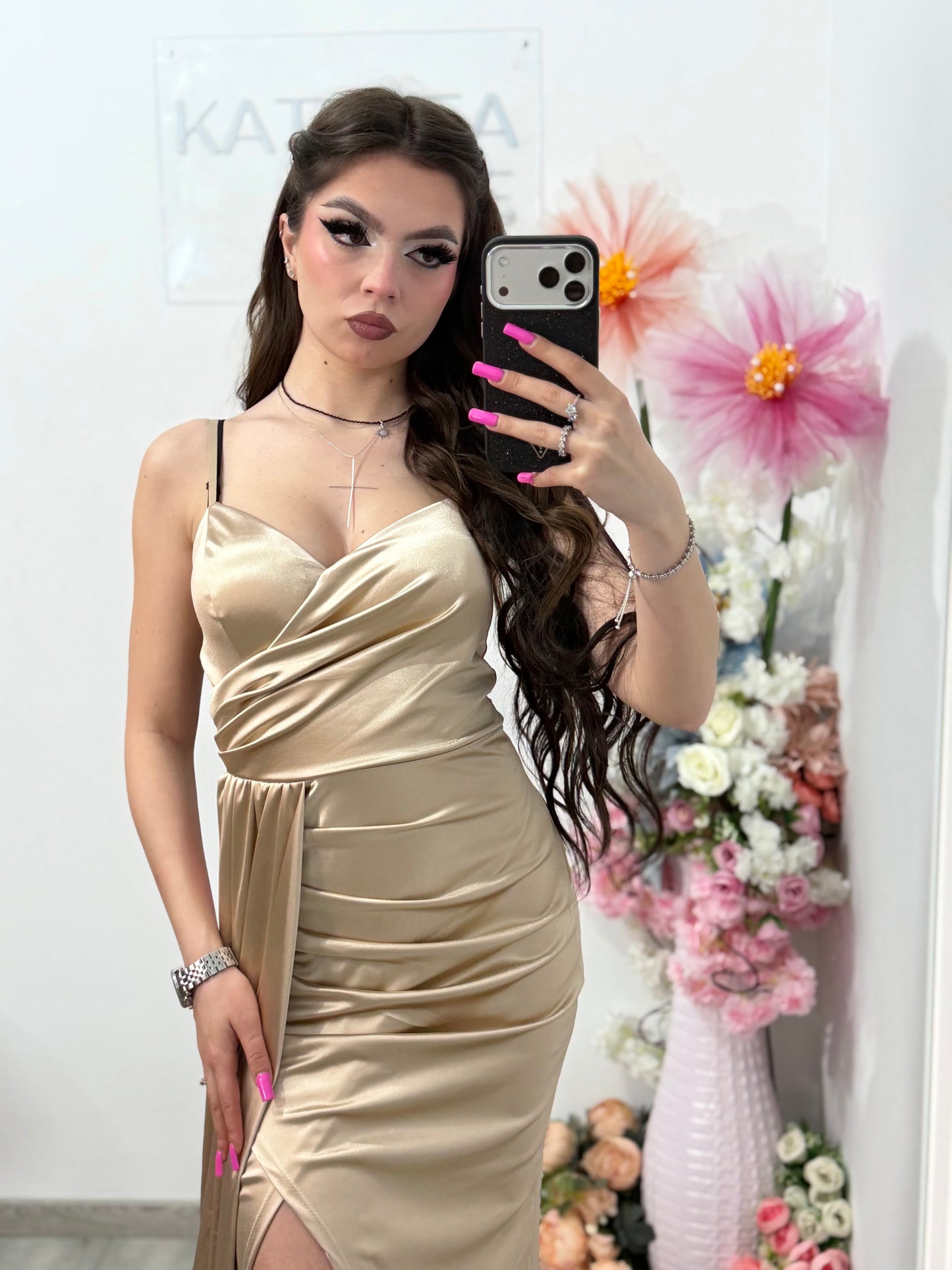 Rochie elegantă capucinno Monique