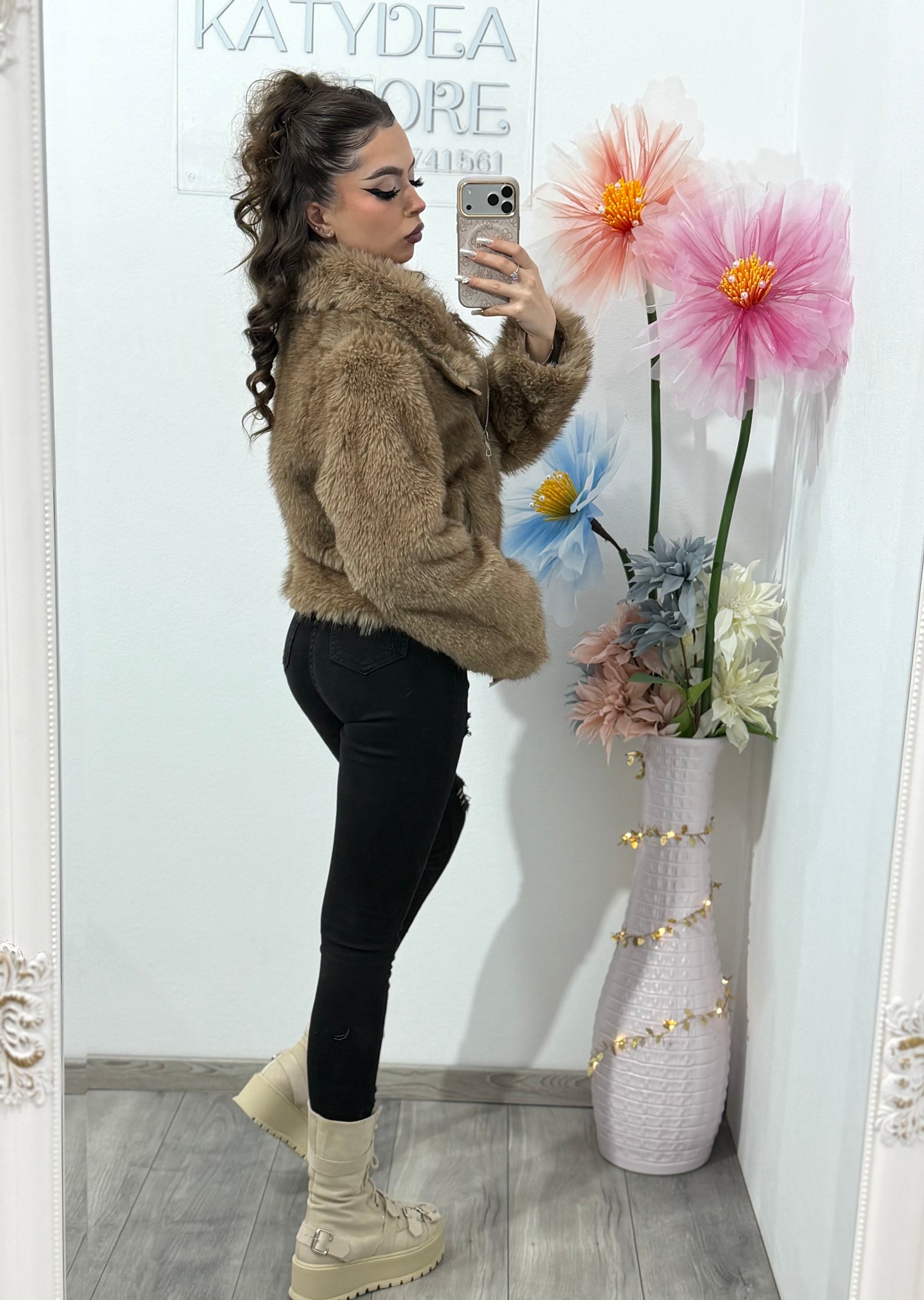 Blană scurtă maro SELENA