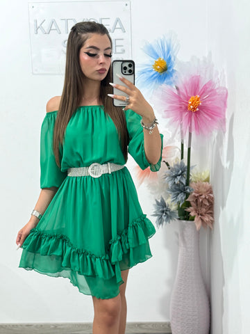 Rochie din voal verde Carla