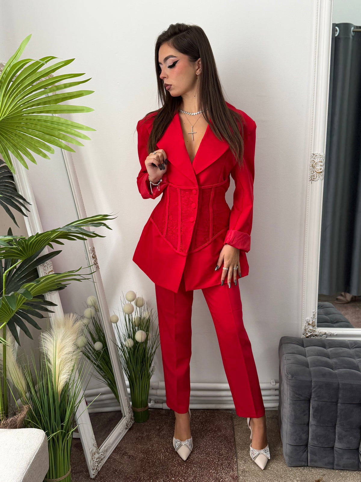 Sacou cu corset roșu PRINCESS