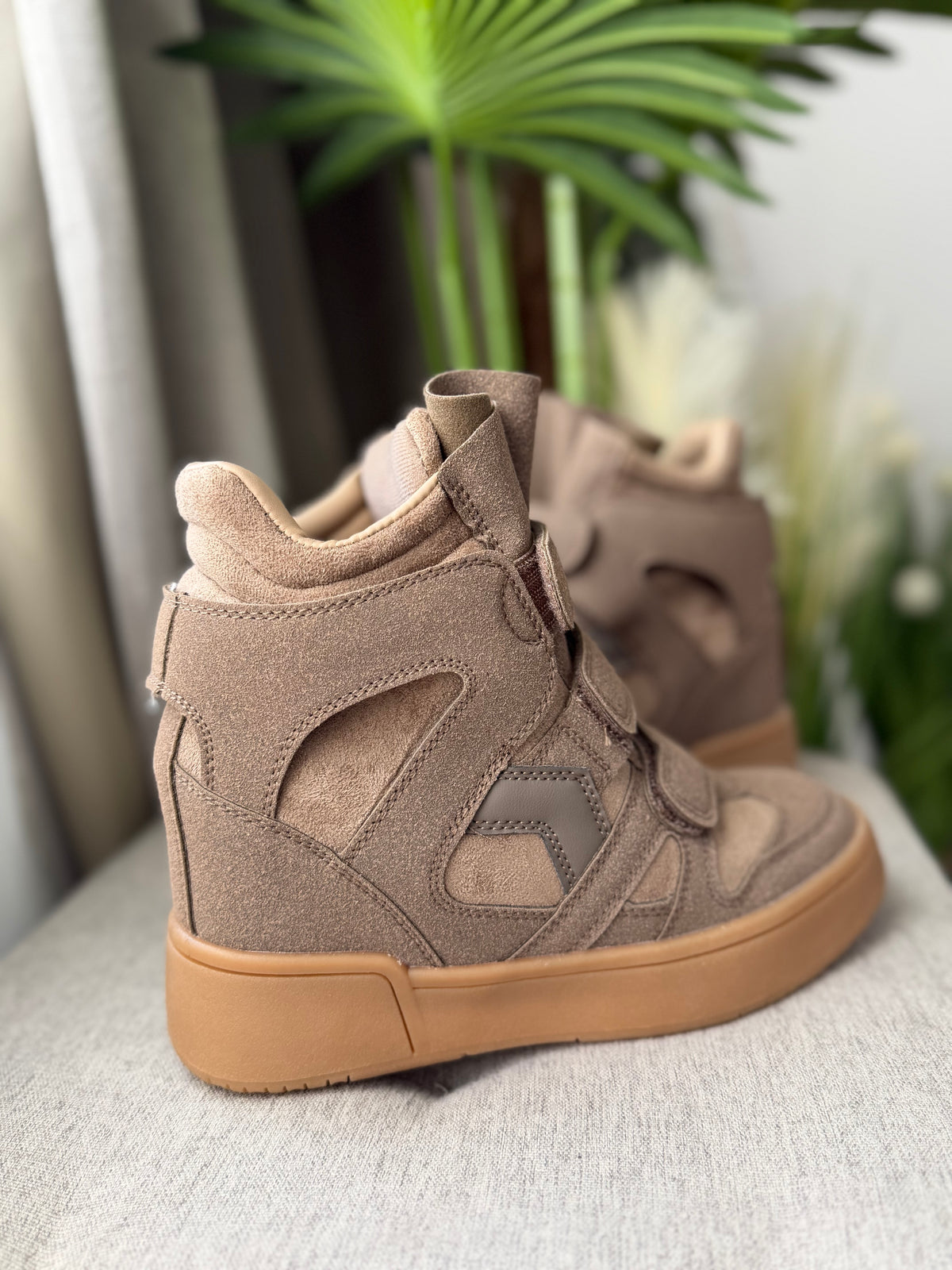 Sneakers taupe înalți ISABEL