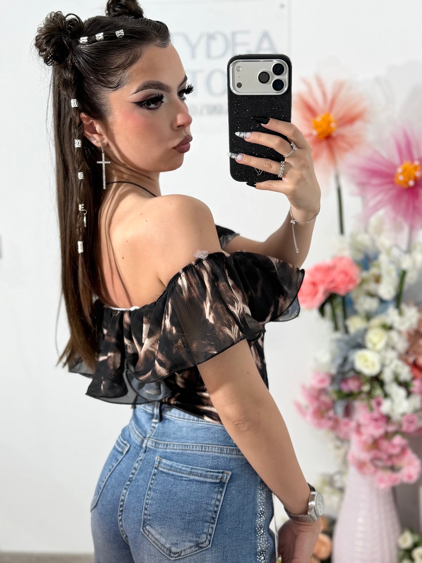Top tip corset GIRLY negru