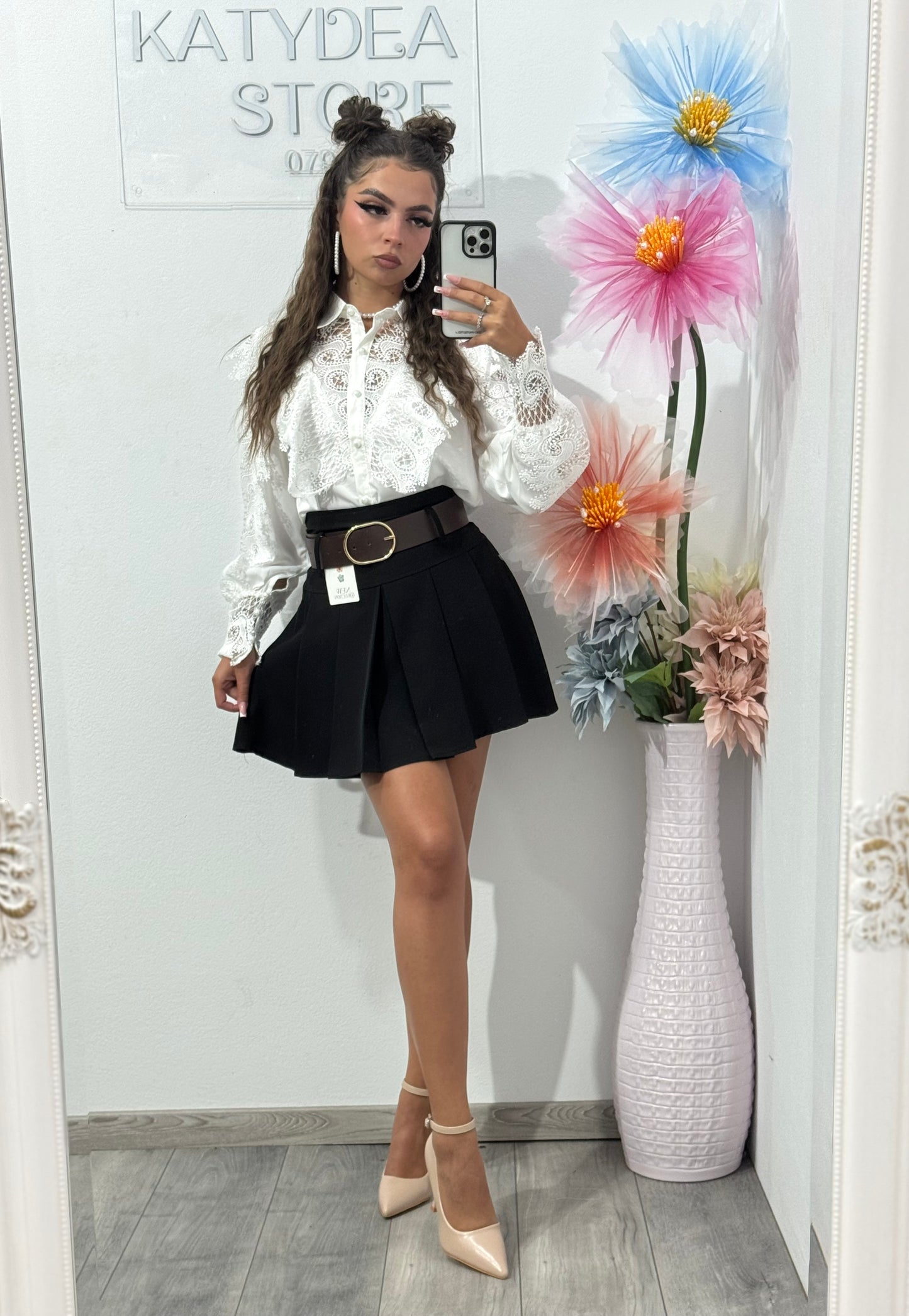 Fustă plisată neagră Mira