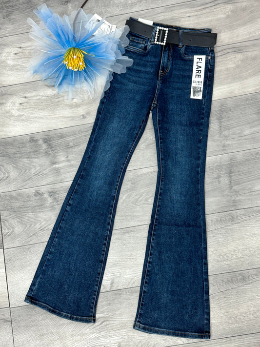 Jeans evazați albaștri Selena
