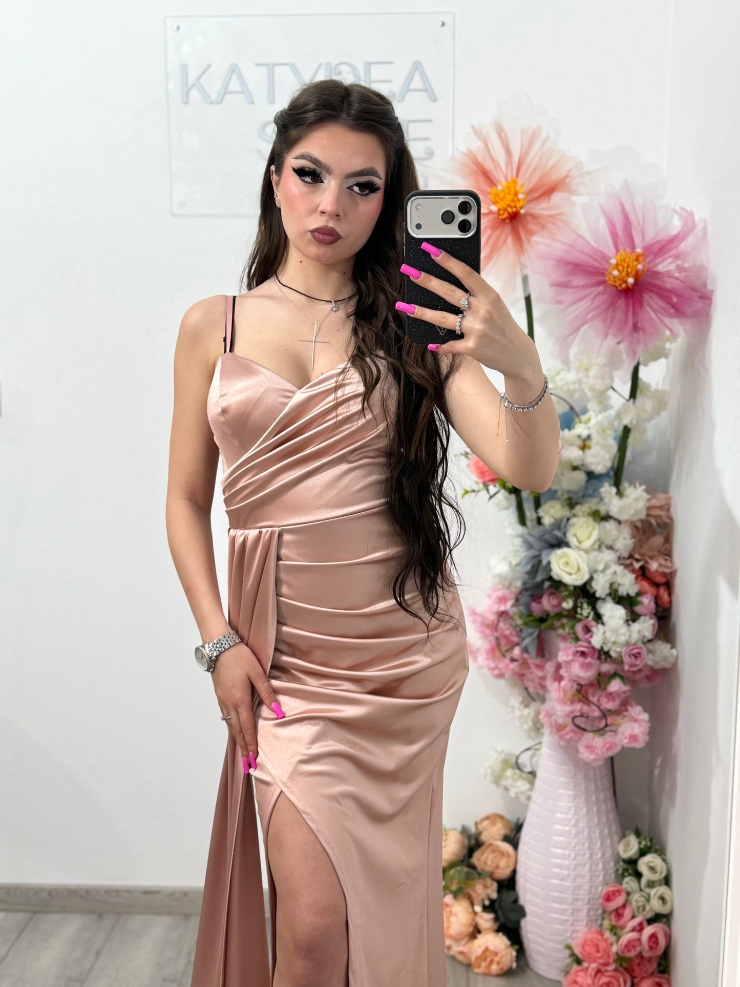 Rochie elegantă roz Monique