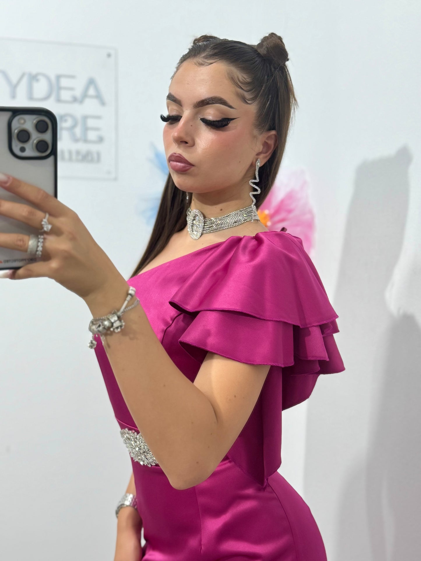 Rochie din tafta Elsa fucsia