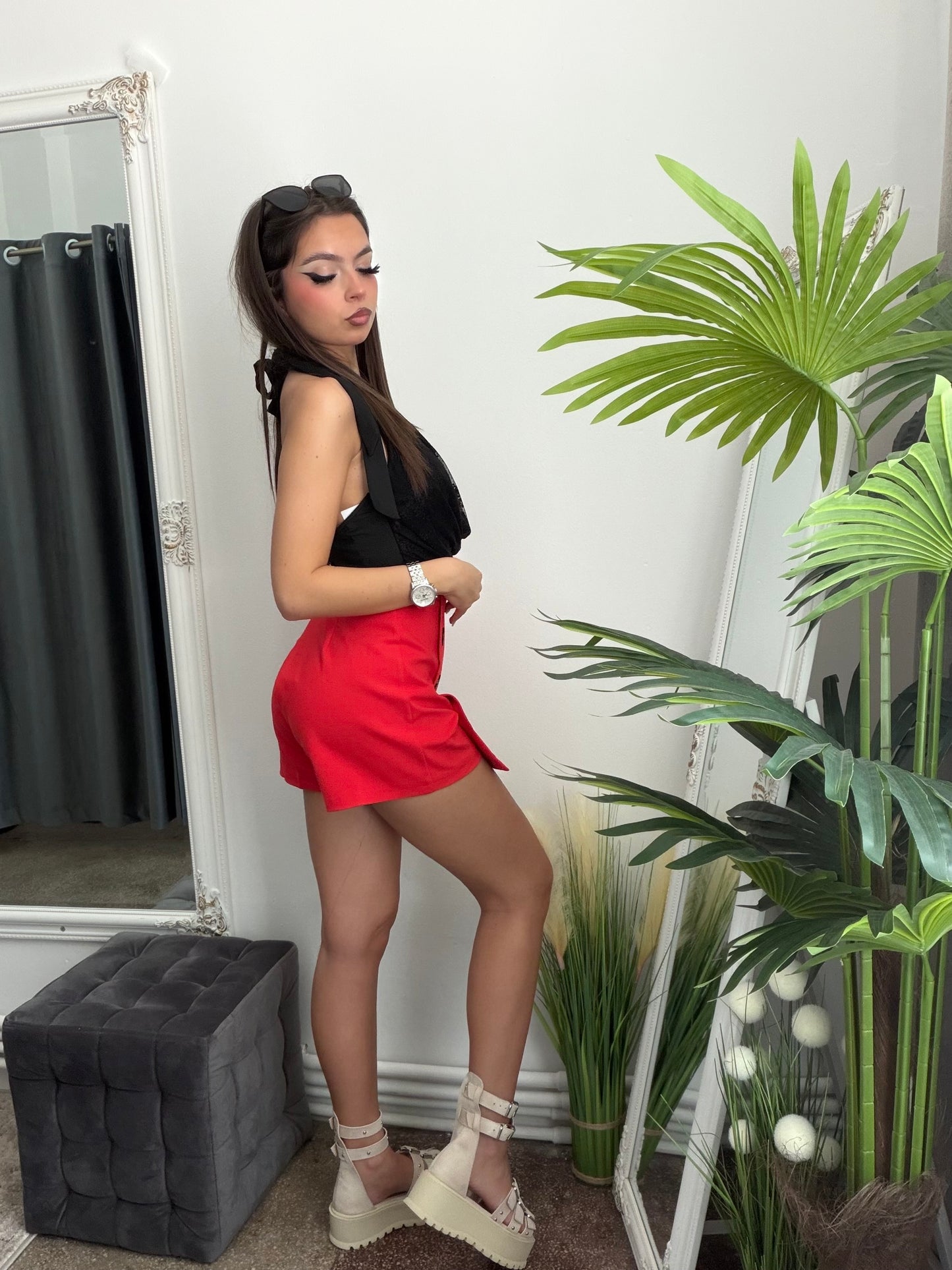 Fustă pantalon rosie KAROL