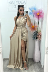 Rochie elegantă cu cristale beige Cleopatra