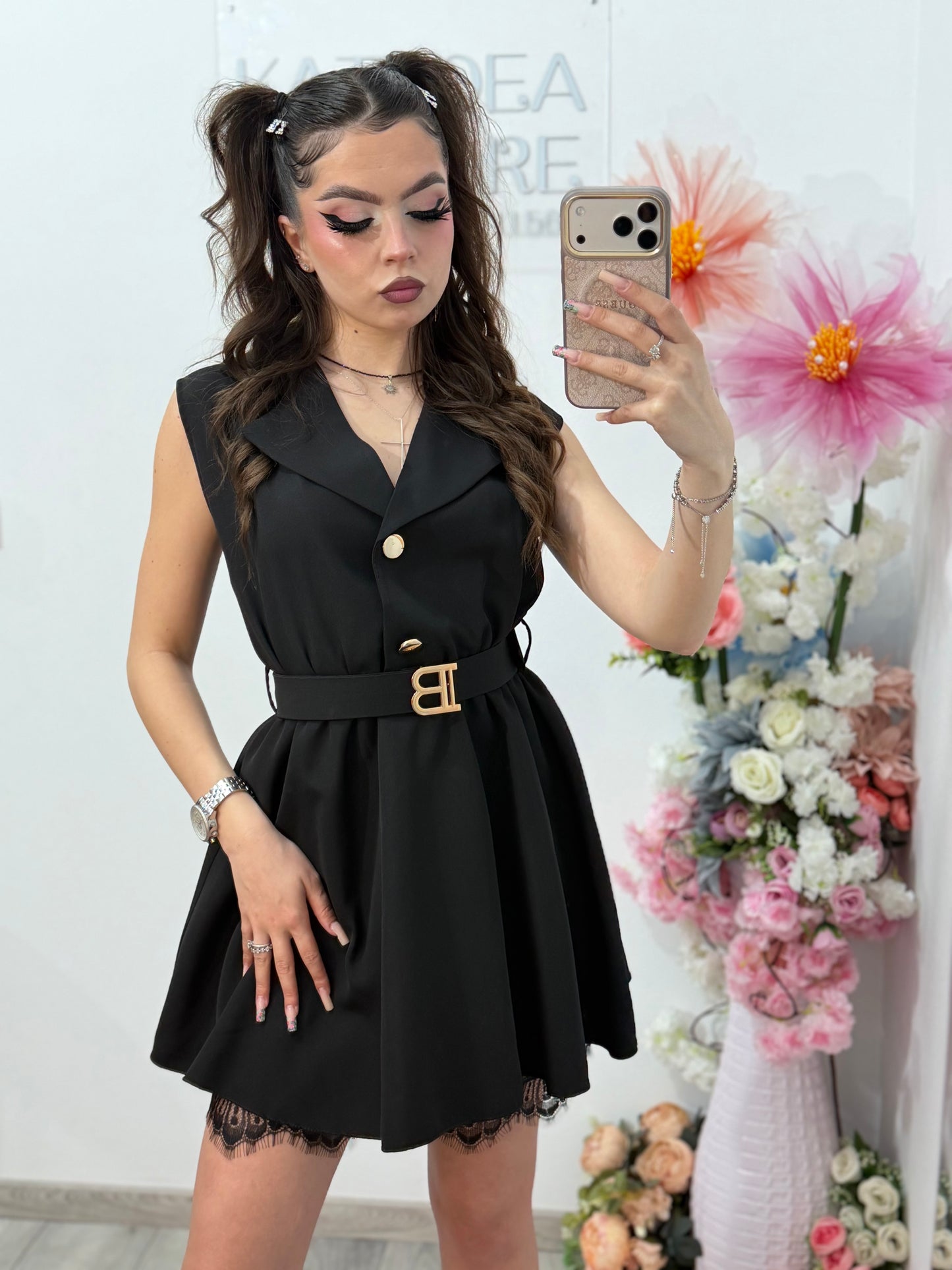 Salopetă elegantă cu dantela neagra BABY
