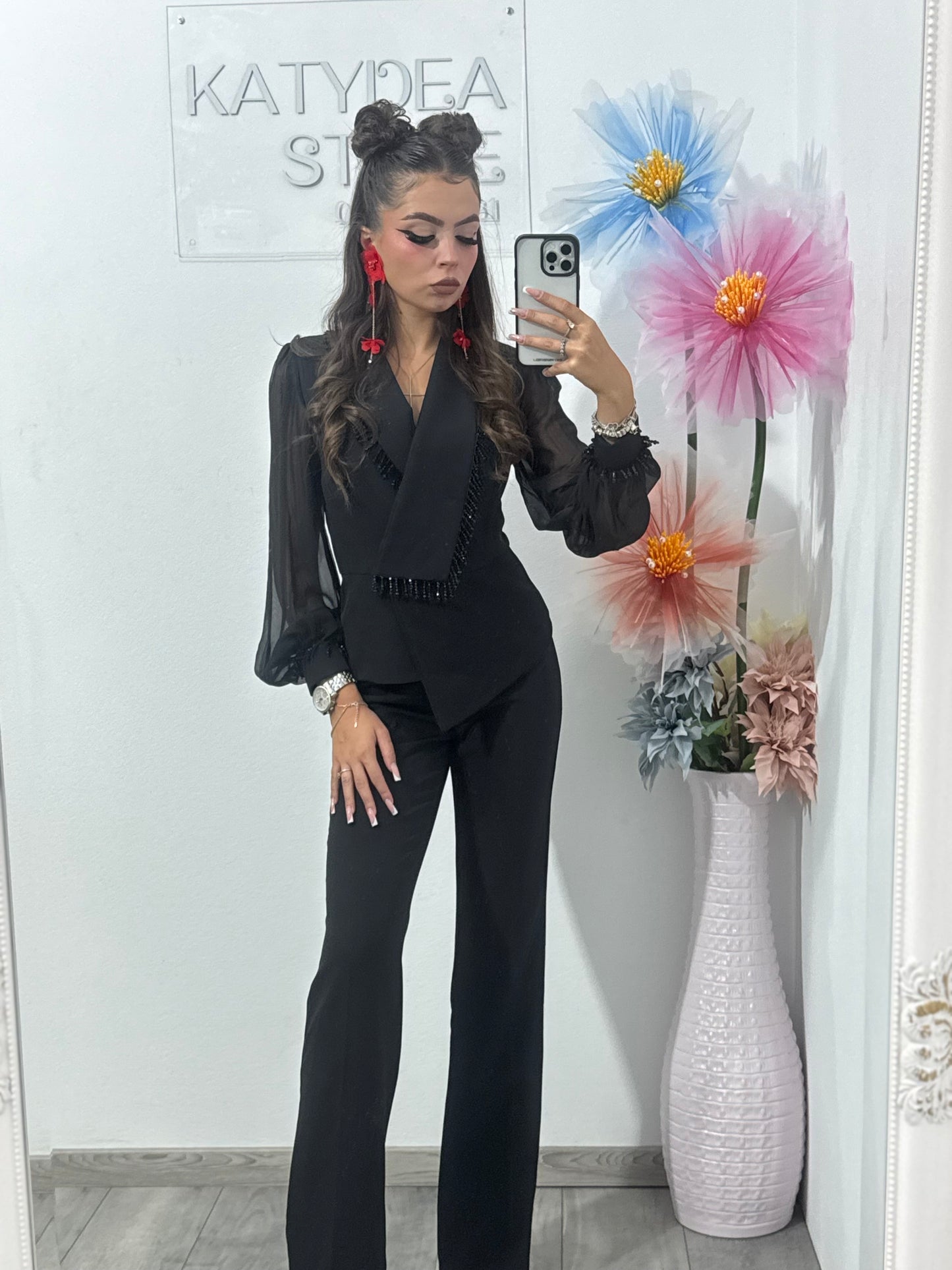 Costum elegant negru Ramona