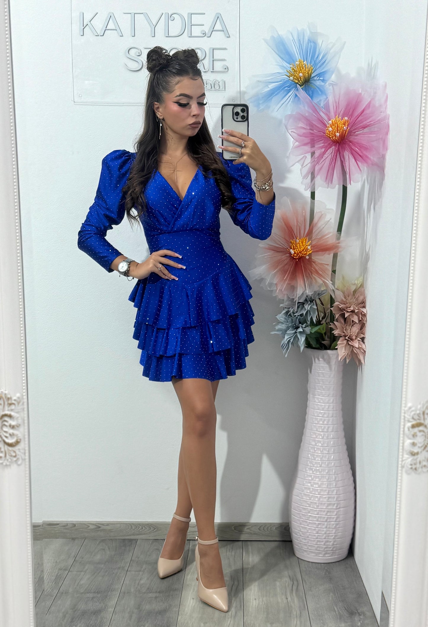 Rochie cu cristale ștanțate Annina