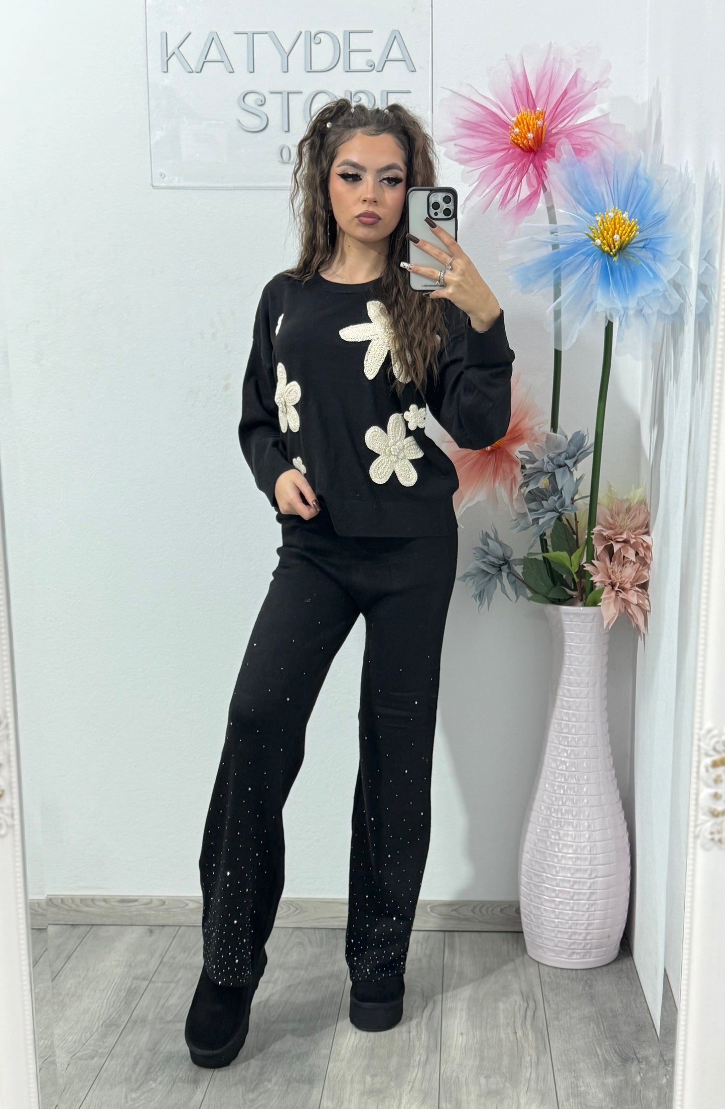 Compleu din tricot negru Annais