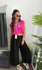 Pantaloni de vară 3/4 negri JULIA