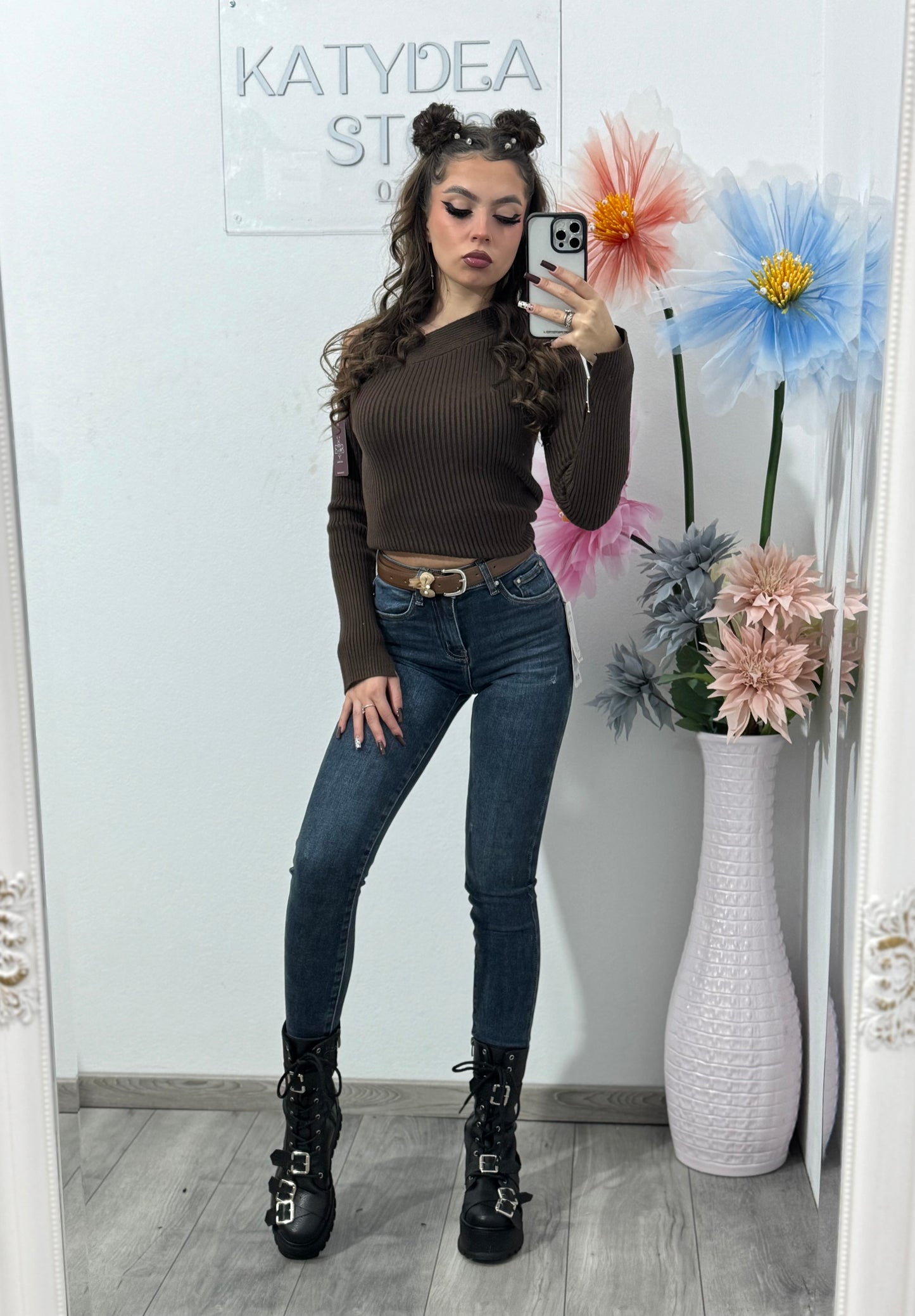 Jeans skinny albaștri BROWNIE