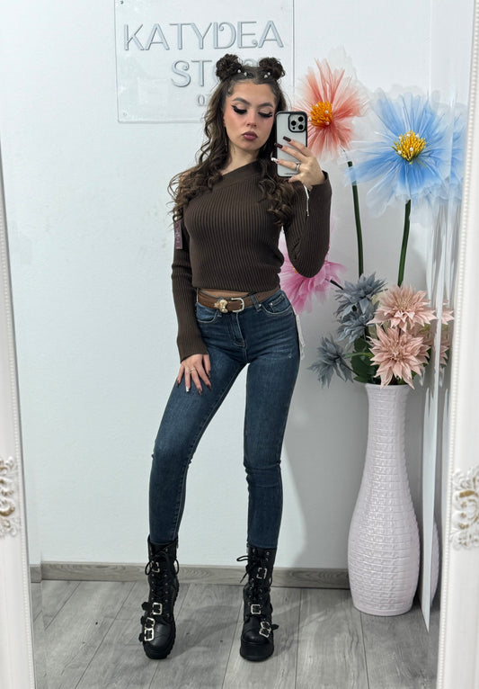 Jeans skinny albaștri BROWNIE