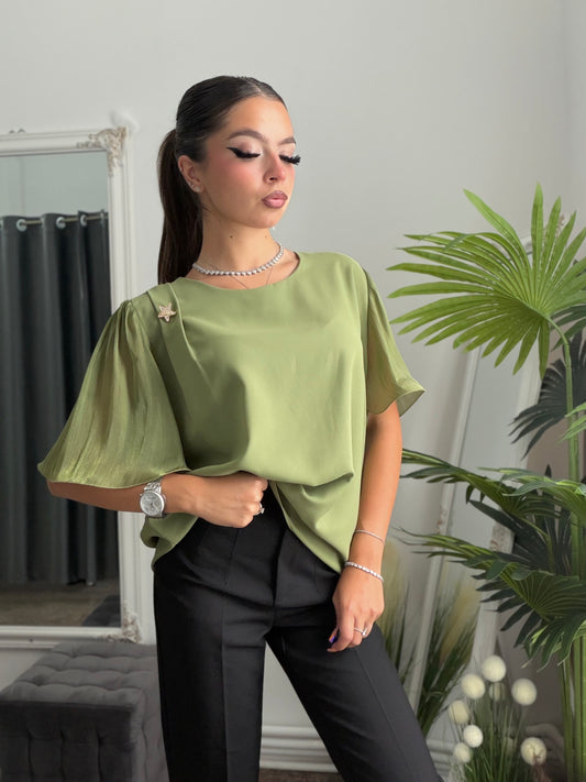 Cămașă elegantă vernil ANTONIA