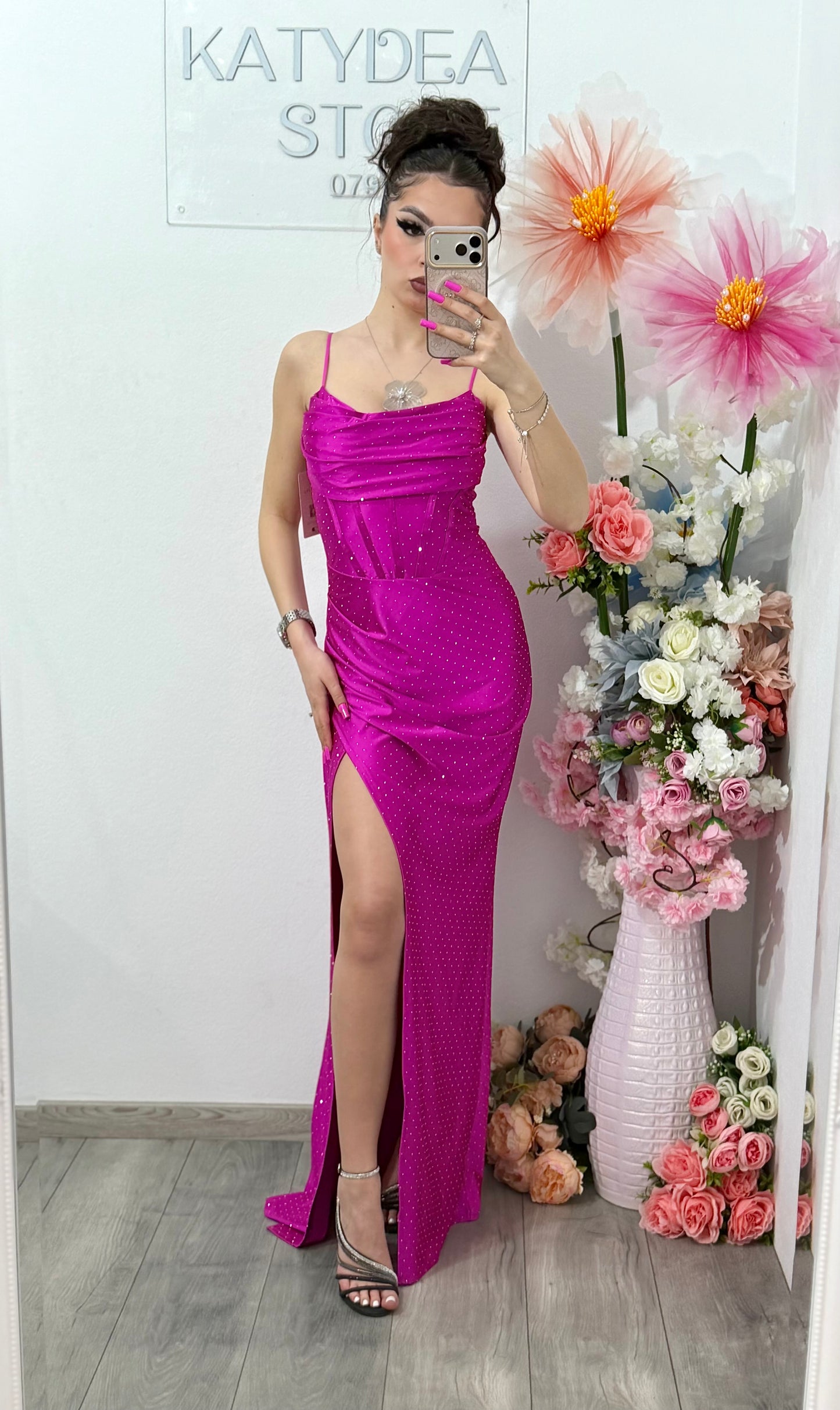 Rochie lunga fucsia Laura