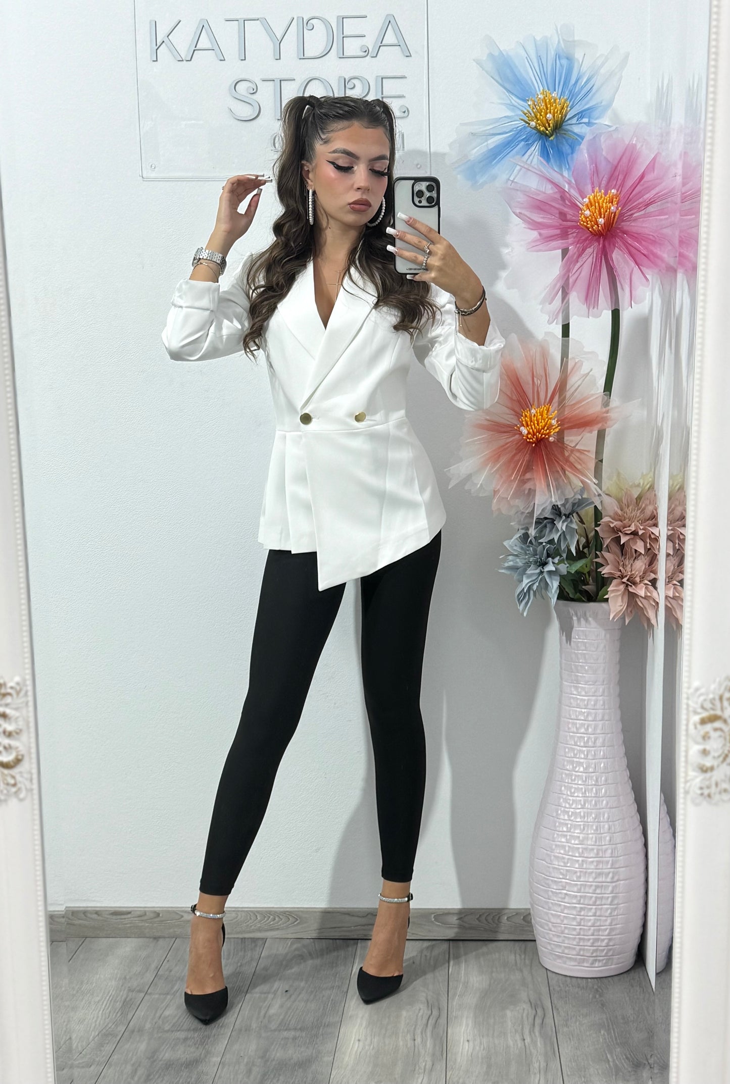 Sacou alb elegant Nasia