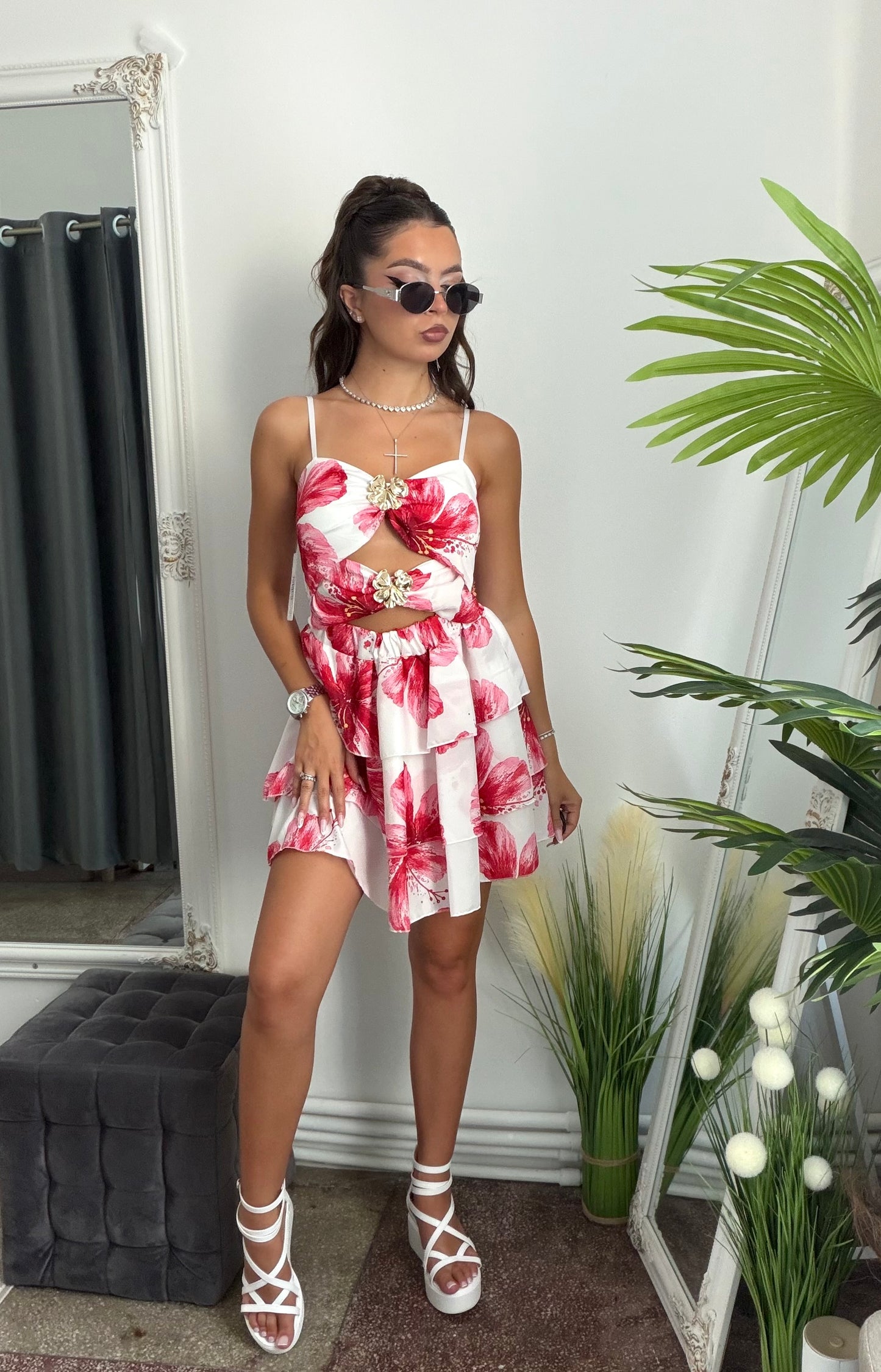 Rochie bright red  FLOWER