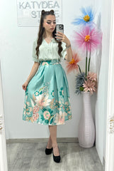 Fustă cu imprimeu Xonia mentă