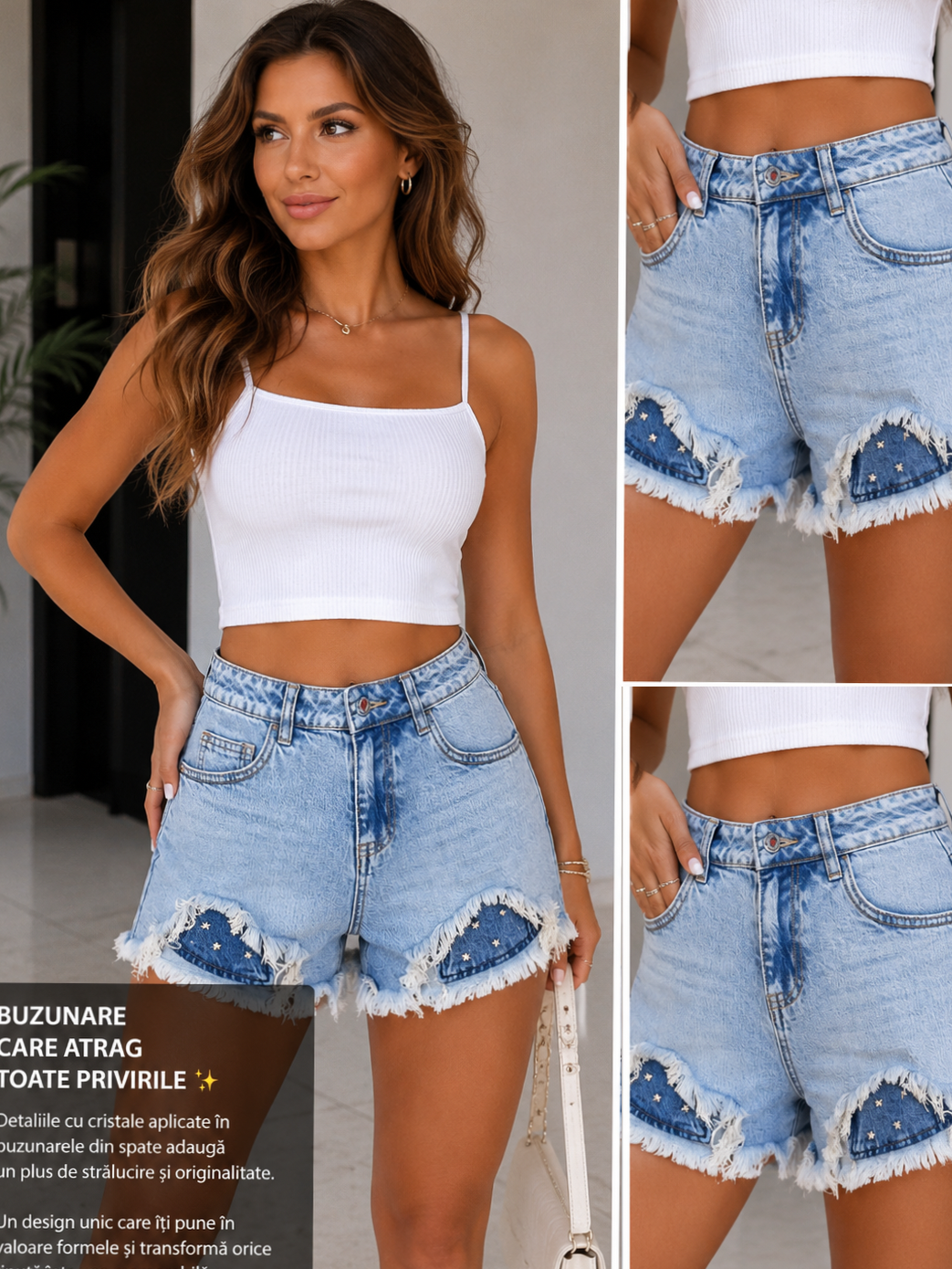 Pantaloni scurți din denim ALINNE