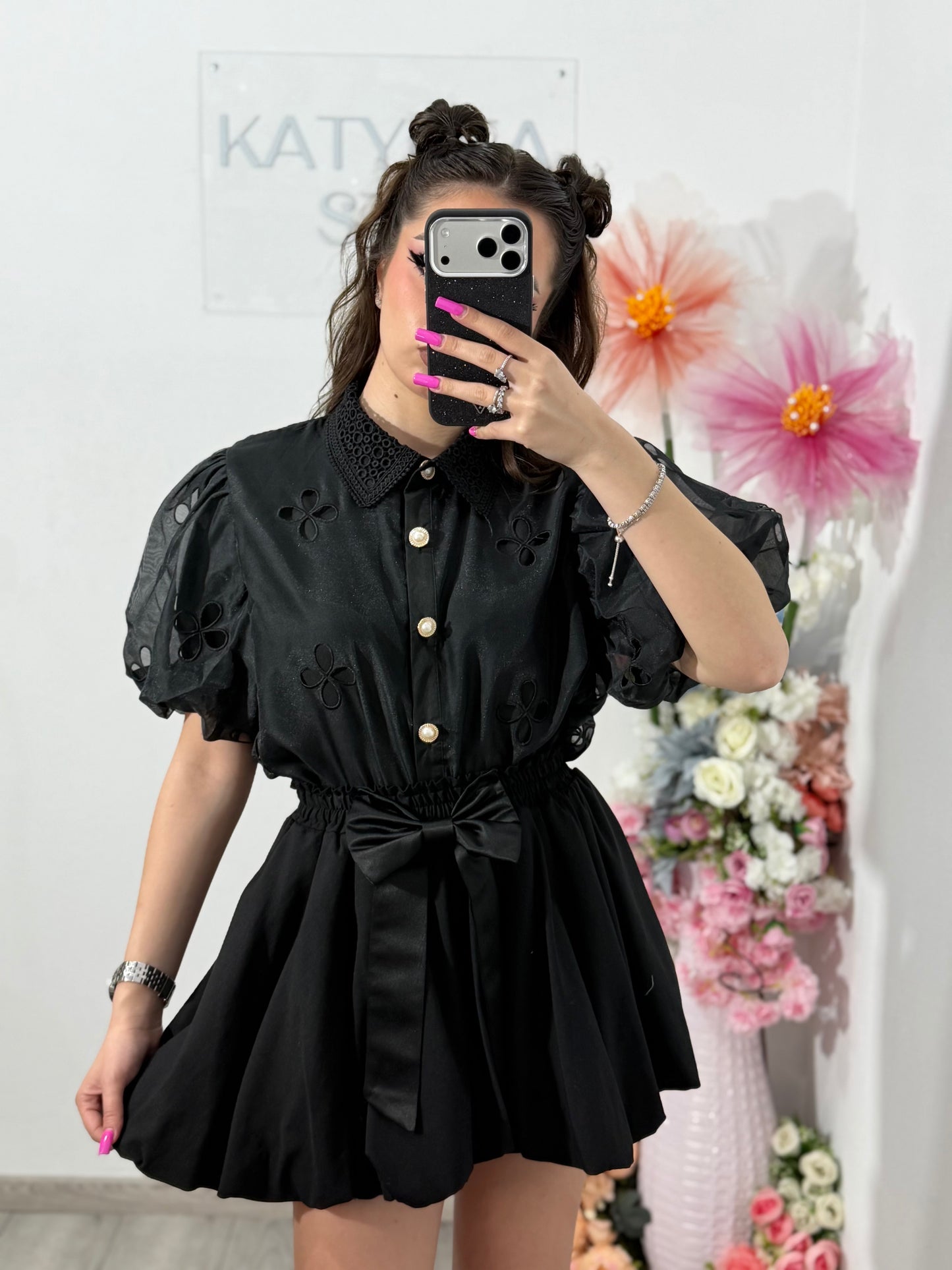 Cămașă elegantă MARIA neagră