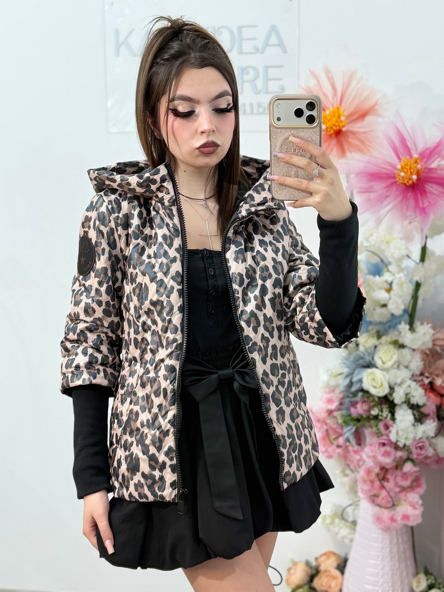 Geacă de primăvară cu imprimeu Animalprint ELENA