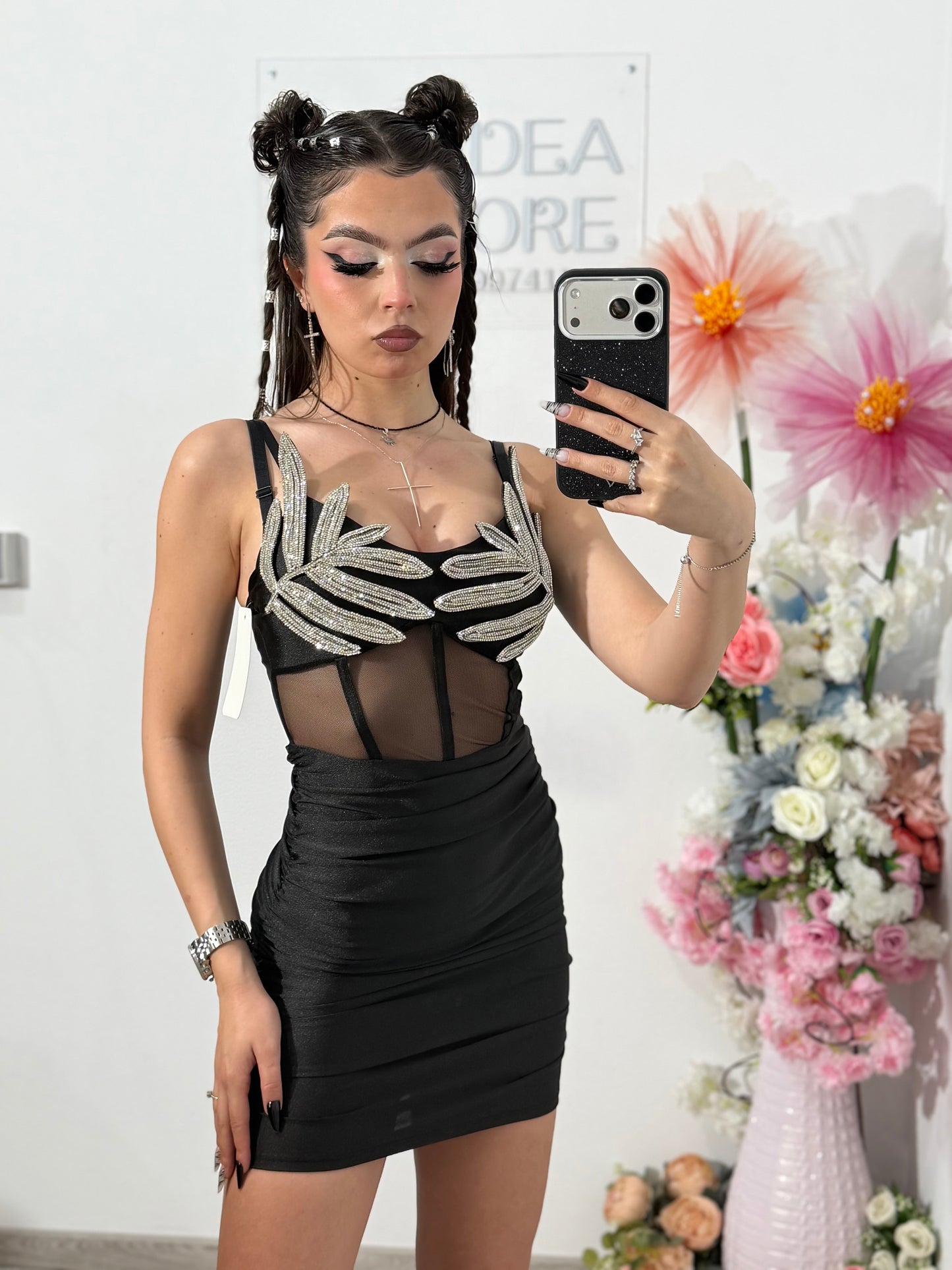 Rochie scurtă neagră BEAUTY